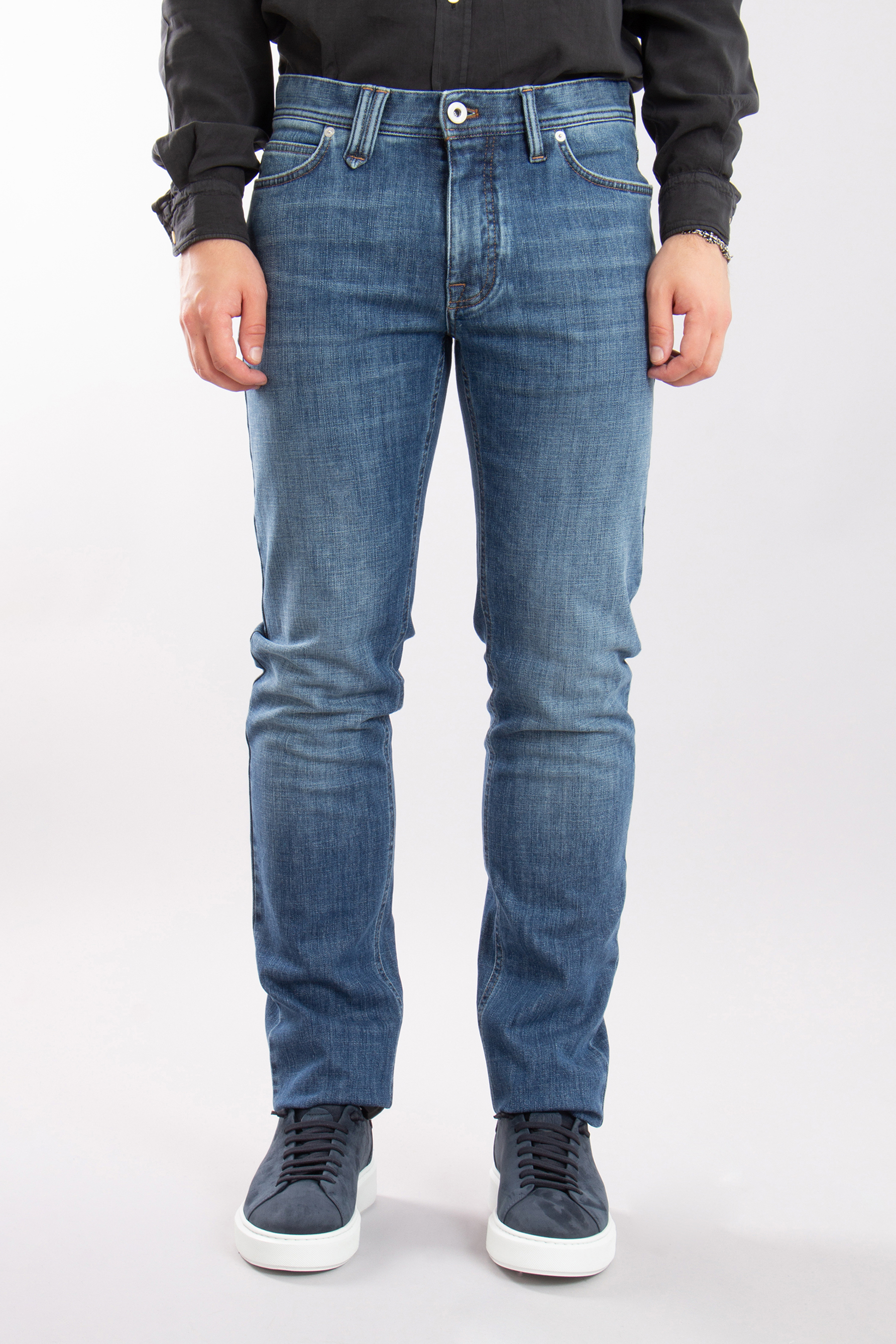 BRIONI Cotton Stretch Denim Jeans