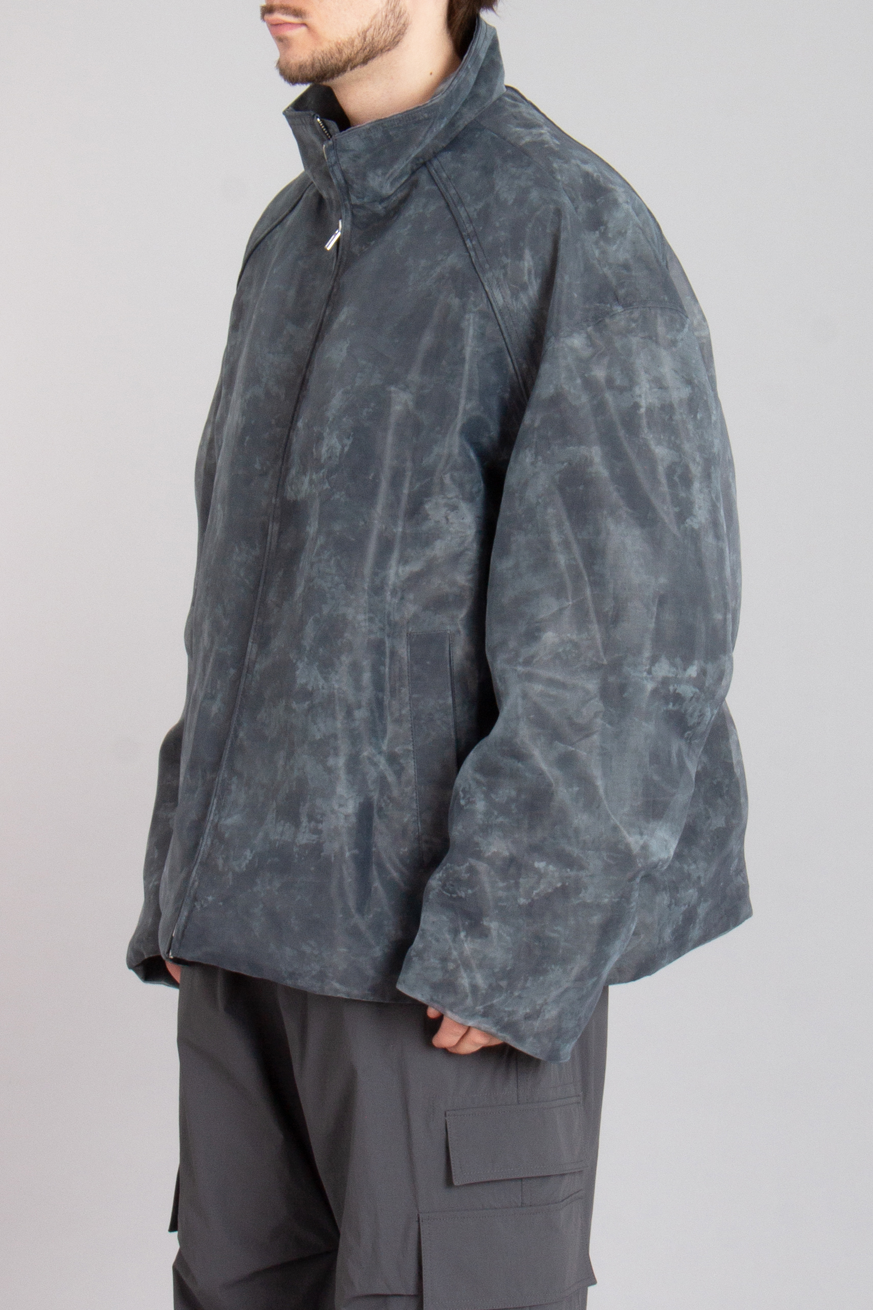 JUUN.J Oversized Printed Organza Jacket