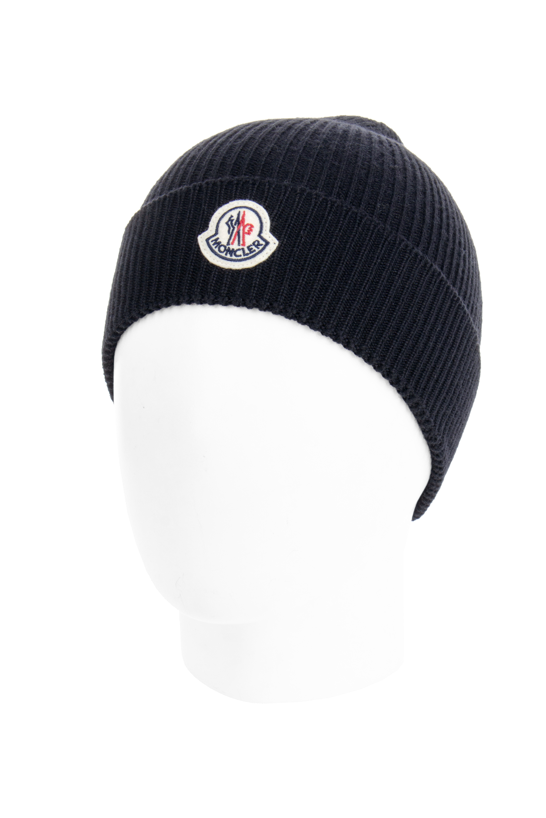 MONCLER Ribbed Virgin Wool Beanie 