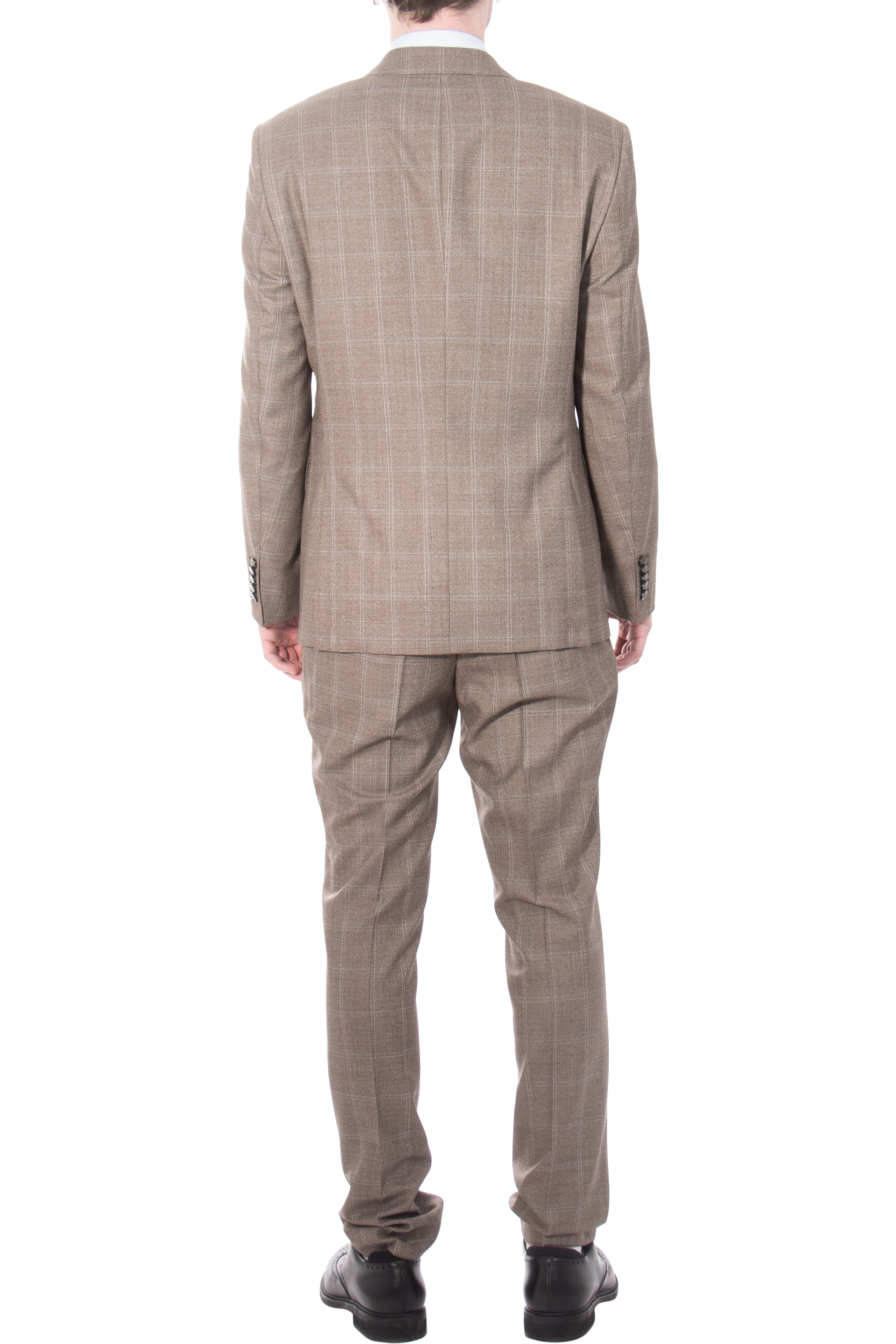 BOSS Checked Slim Fit Virgin Wool Suit L-Harvers