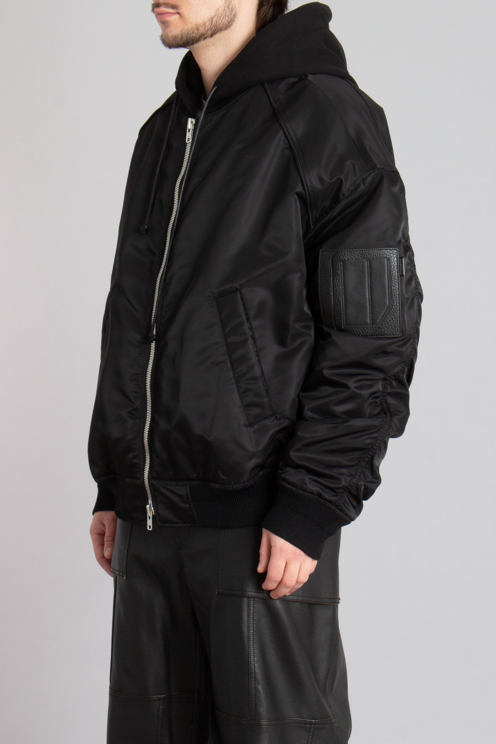 JUUN.J 2-in-1 Oversized Nylon Bomber Jacket