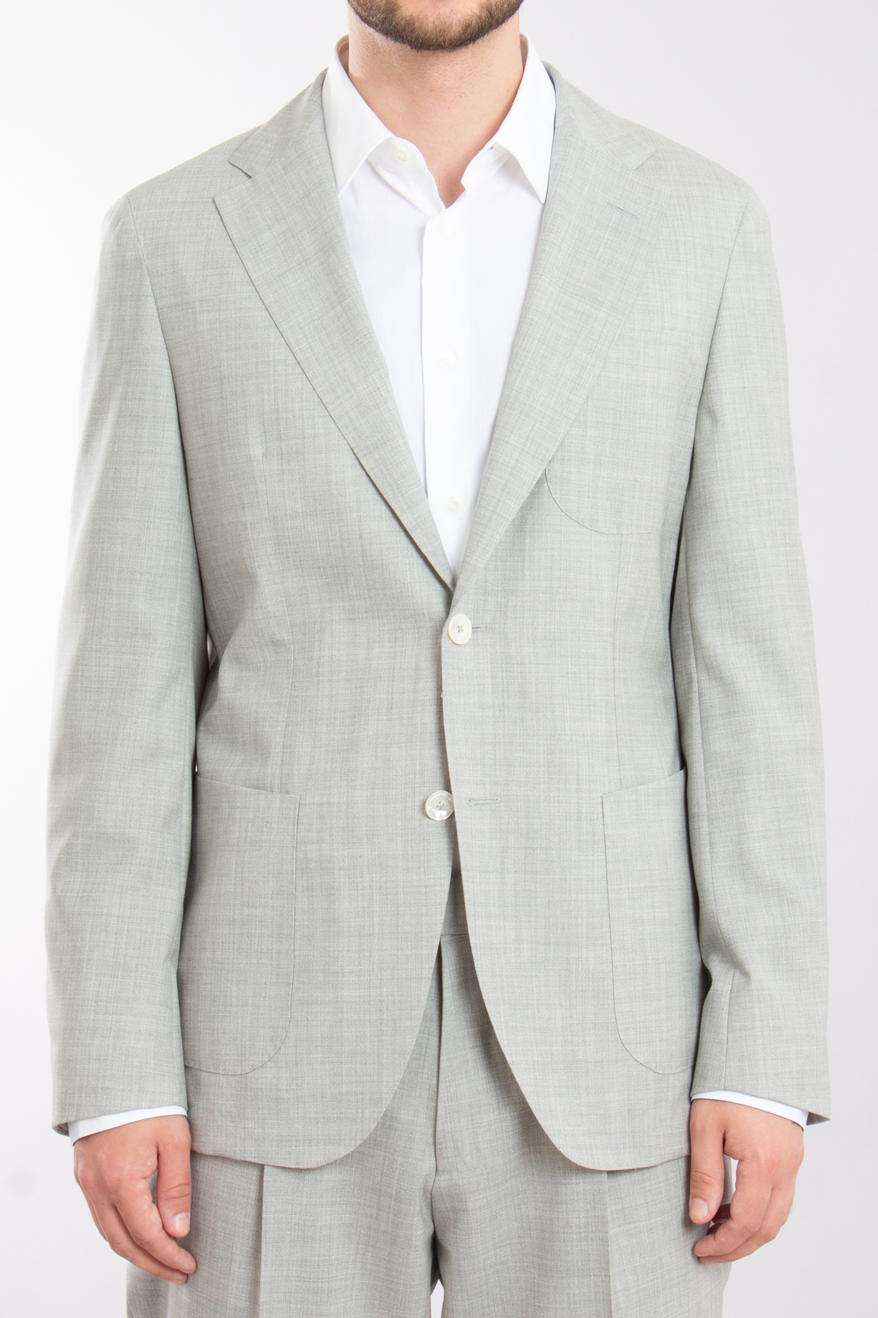 BOSS Slim Fit Virgin Wool-Silk Suit L-Heston