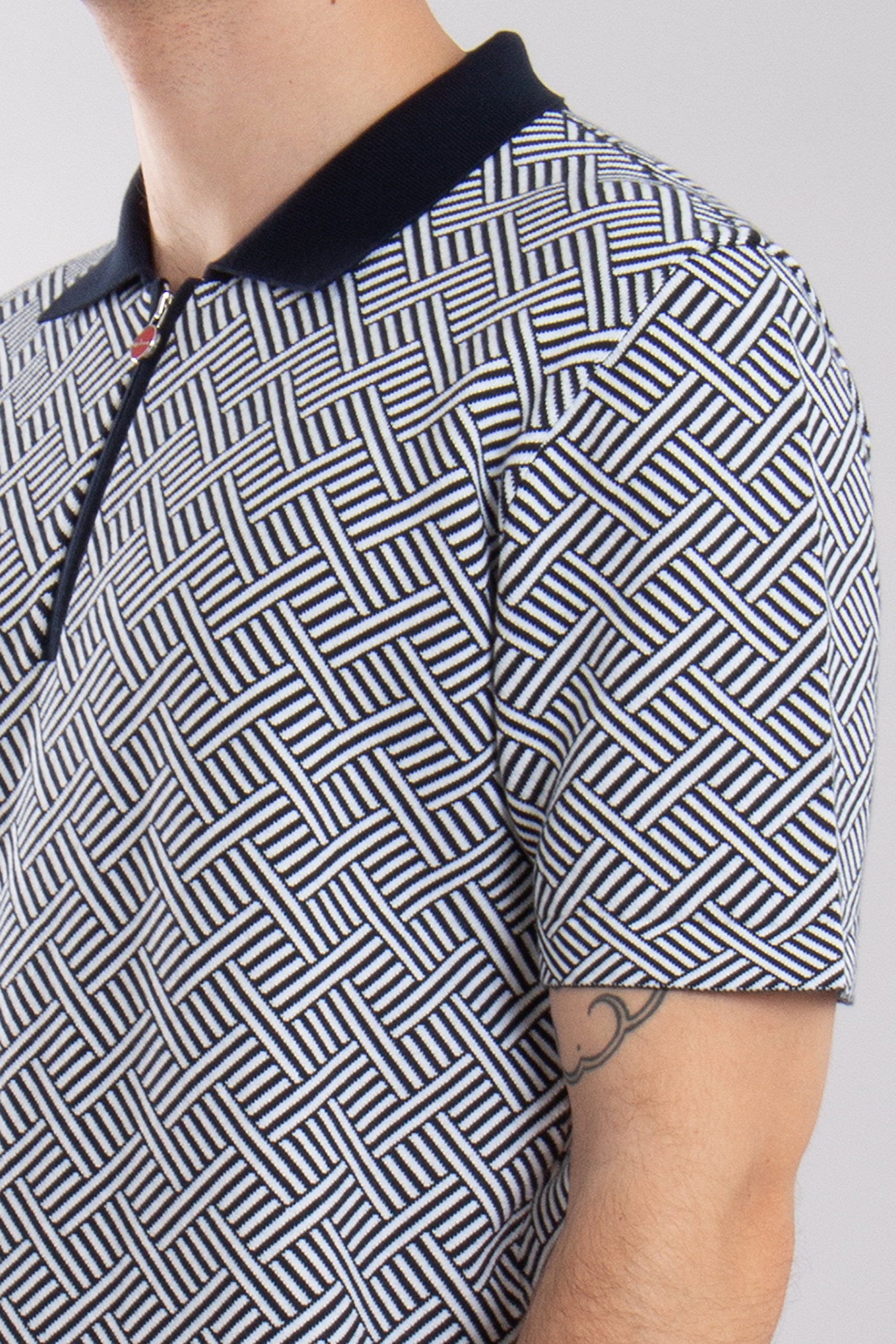 KITON Patterned Cotton Knit Polo