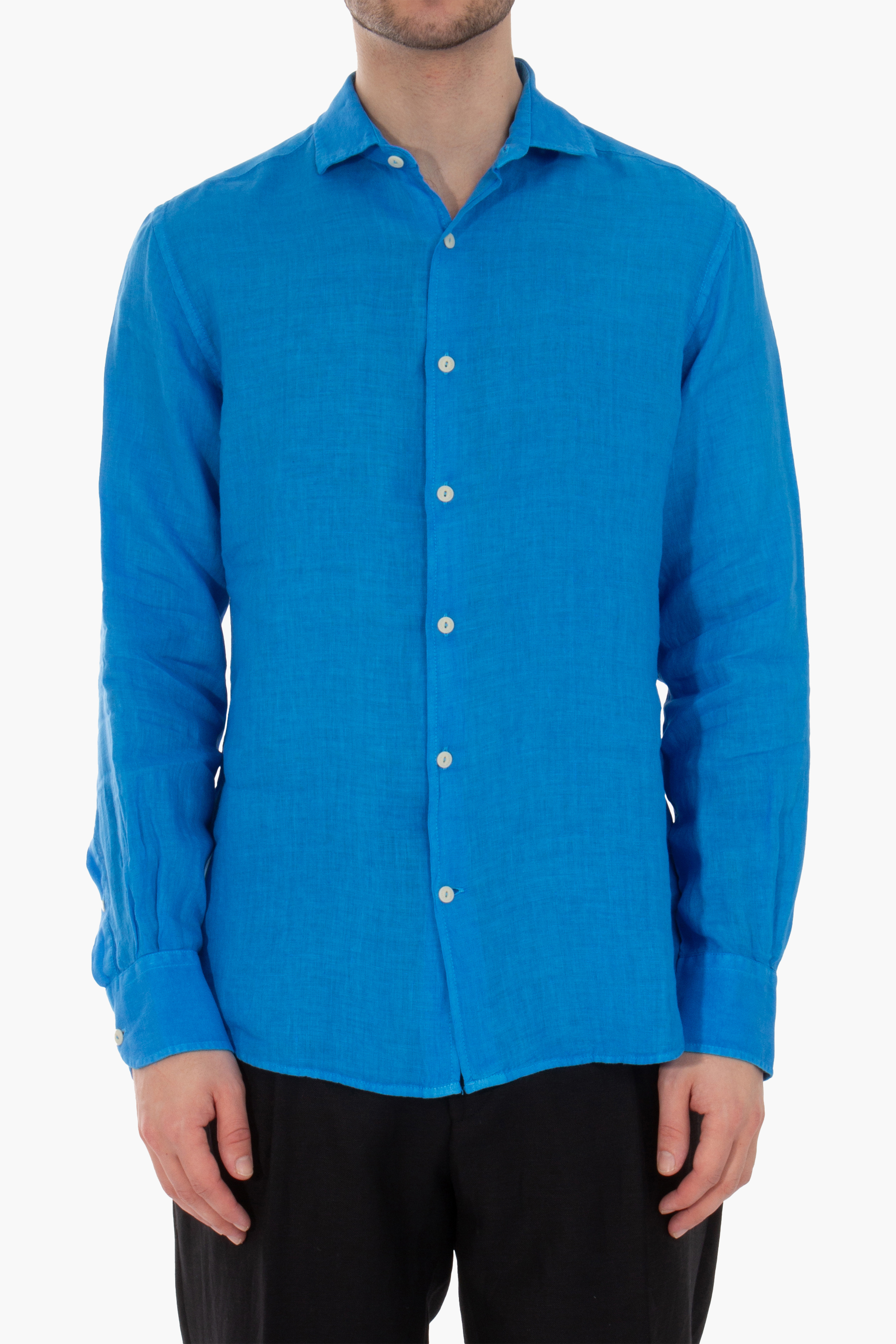 MC 2 SAINT BARTH Regular Fit Linen Shirt Pamplona