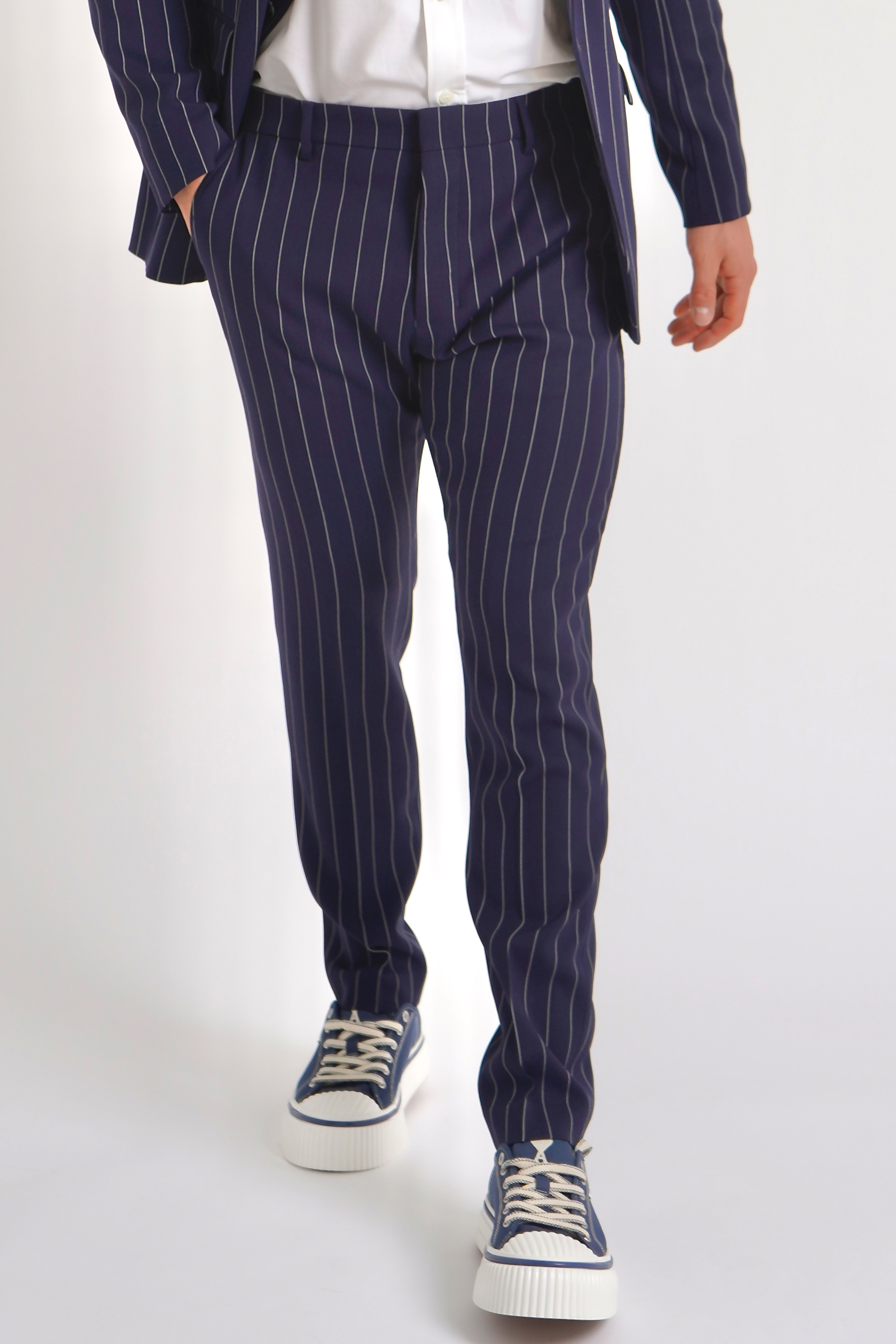 AMI PARIS Striped Wool Pants