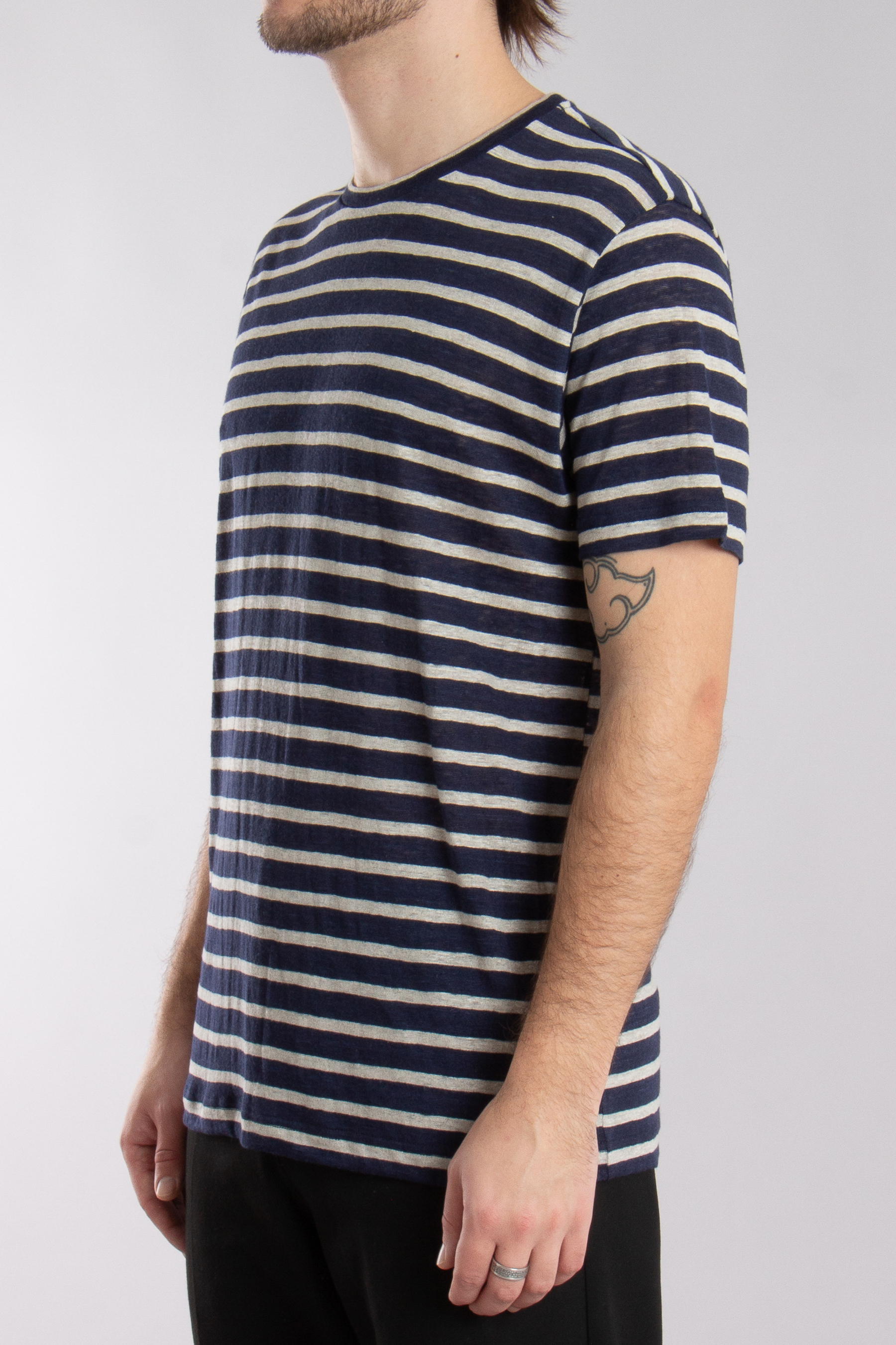 STEFAN BRANDT Striped Linen Jersey T-Shirt Enno