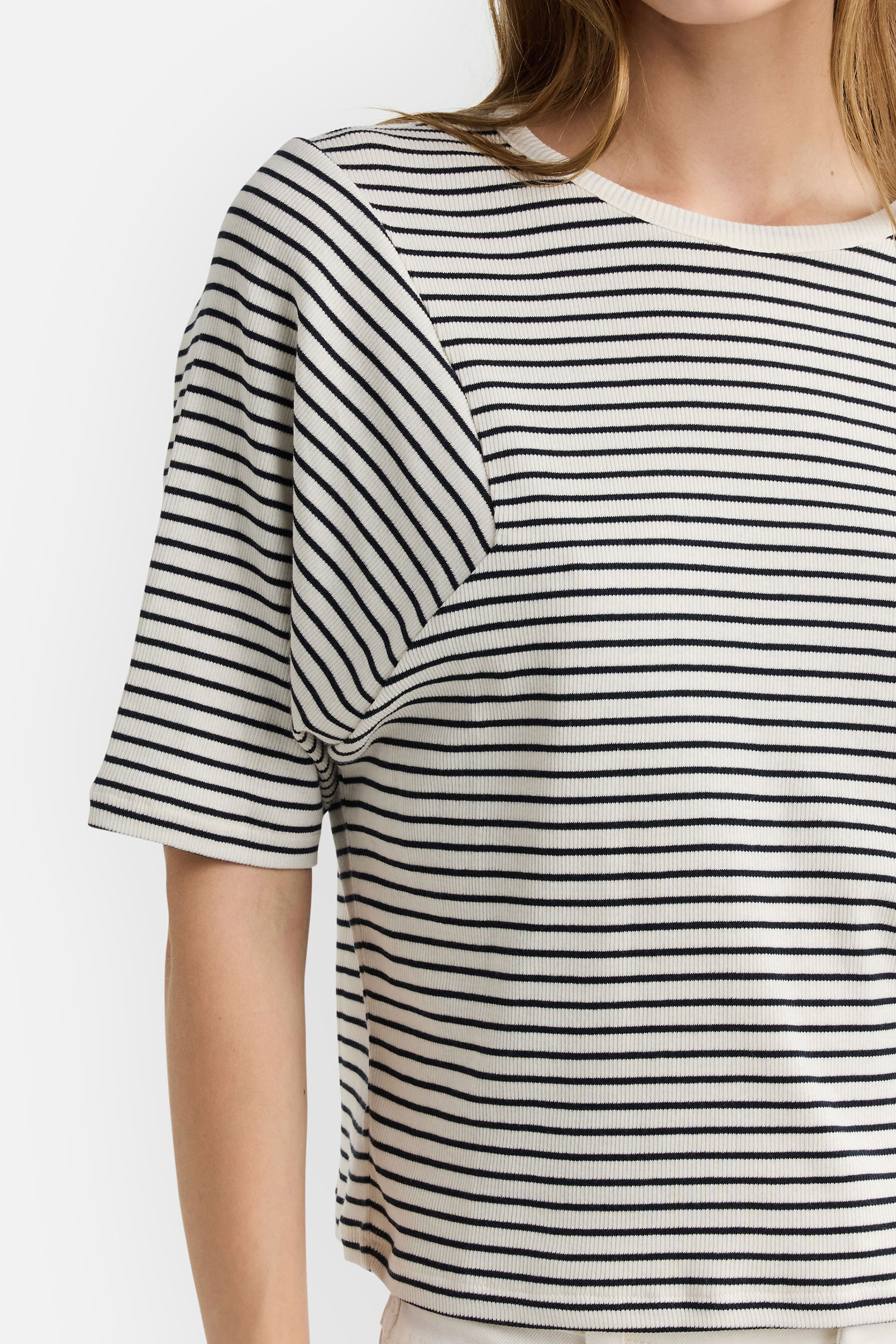 IHEART Striped Ribbed Cotton Jersey T-Shirt Julenta