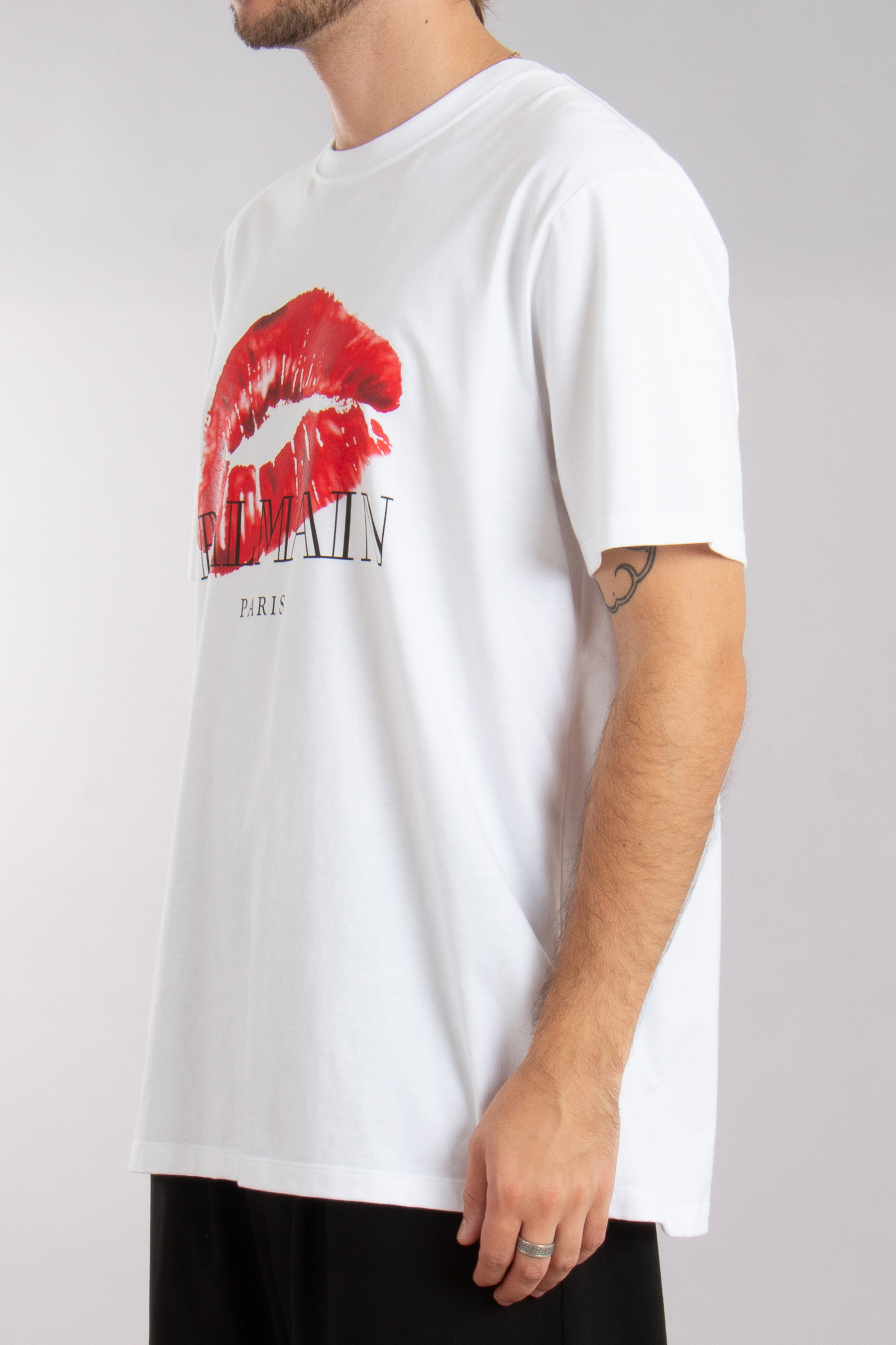 BALMAIN Kiss Print Organic Cotton Jersey T-Shirt