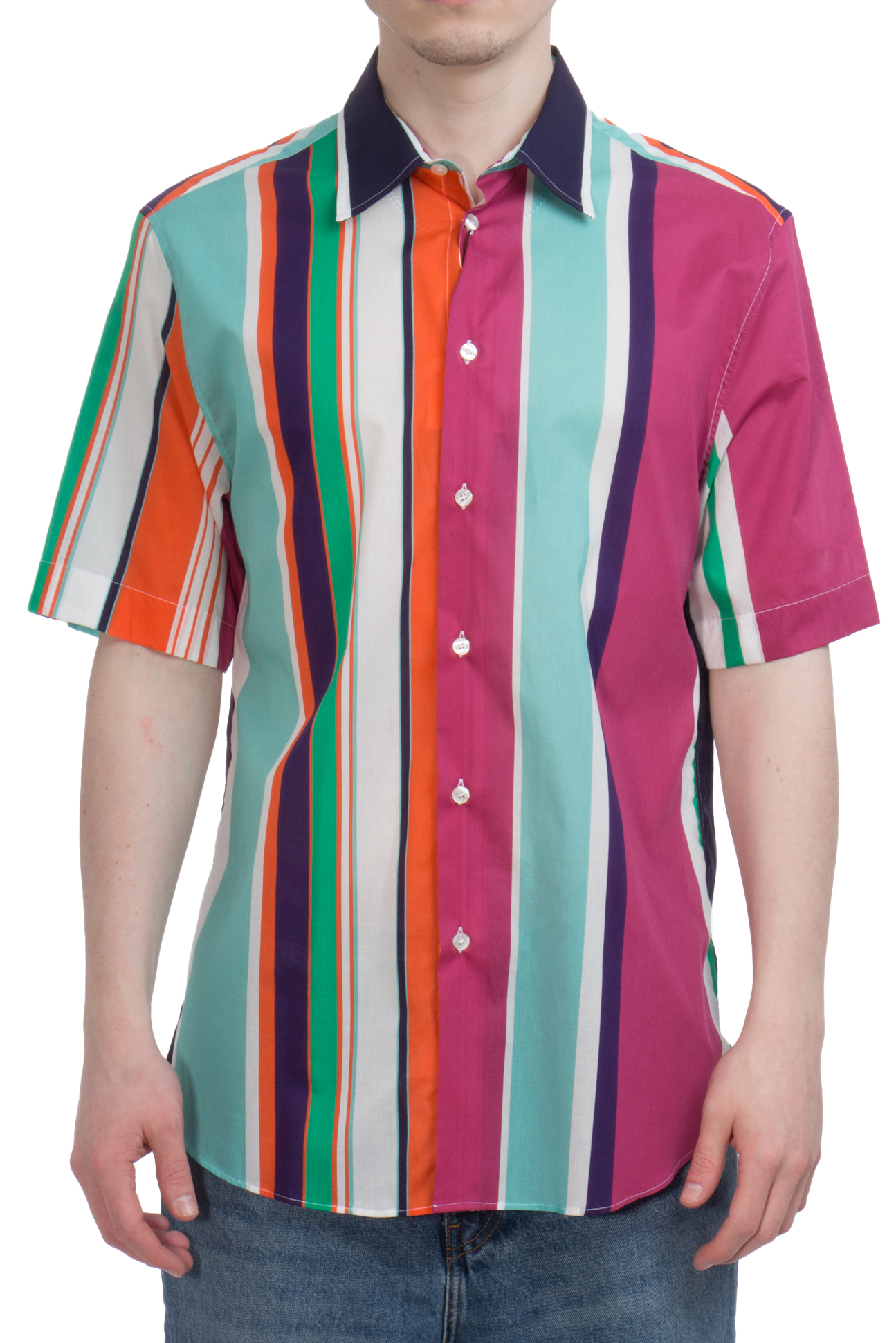 ETRO Striped Cotton Short-Sleeve Shirt