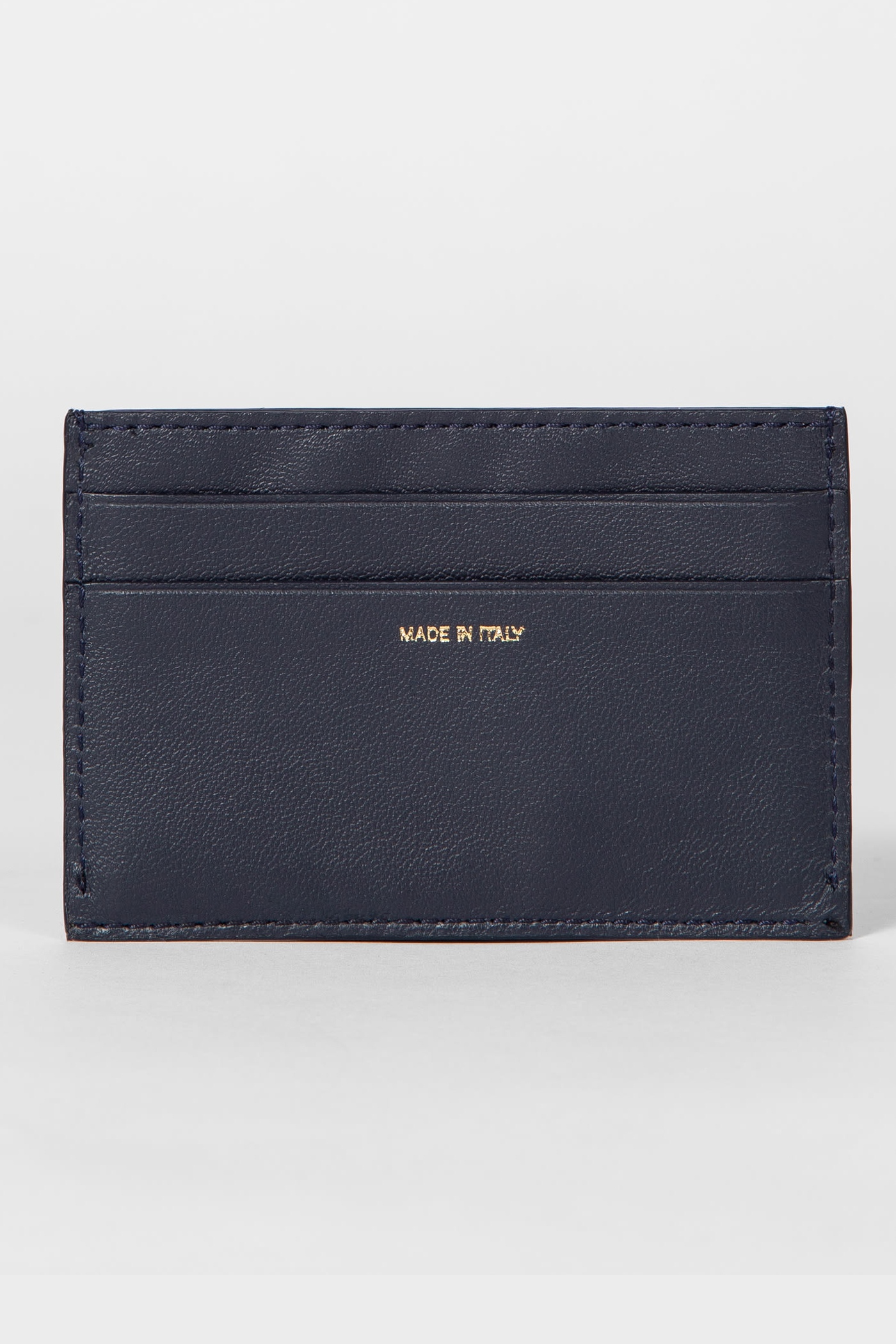 PAUL SMITH Stripe Trim Leather Card Holder