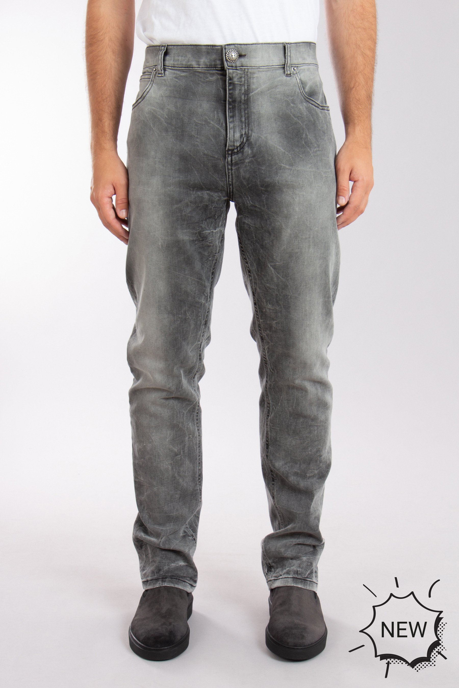 BALMAIN Regular Fit Cotton Stretch Denim Jeans