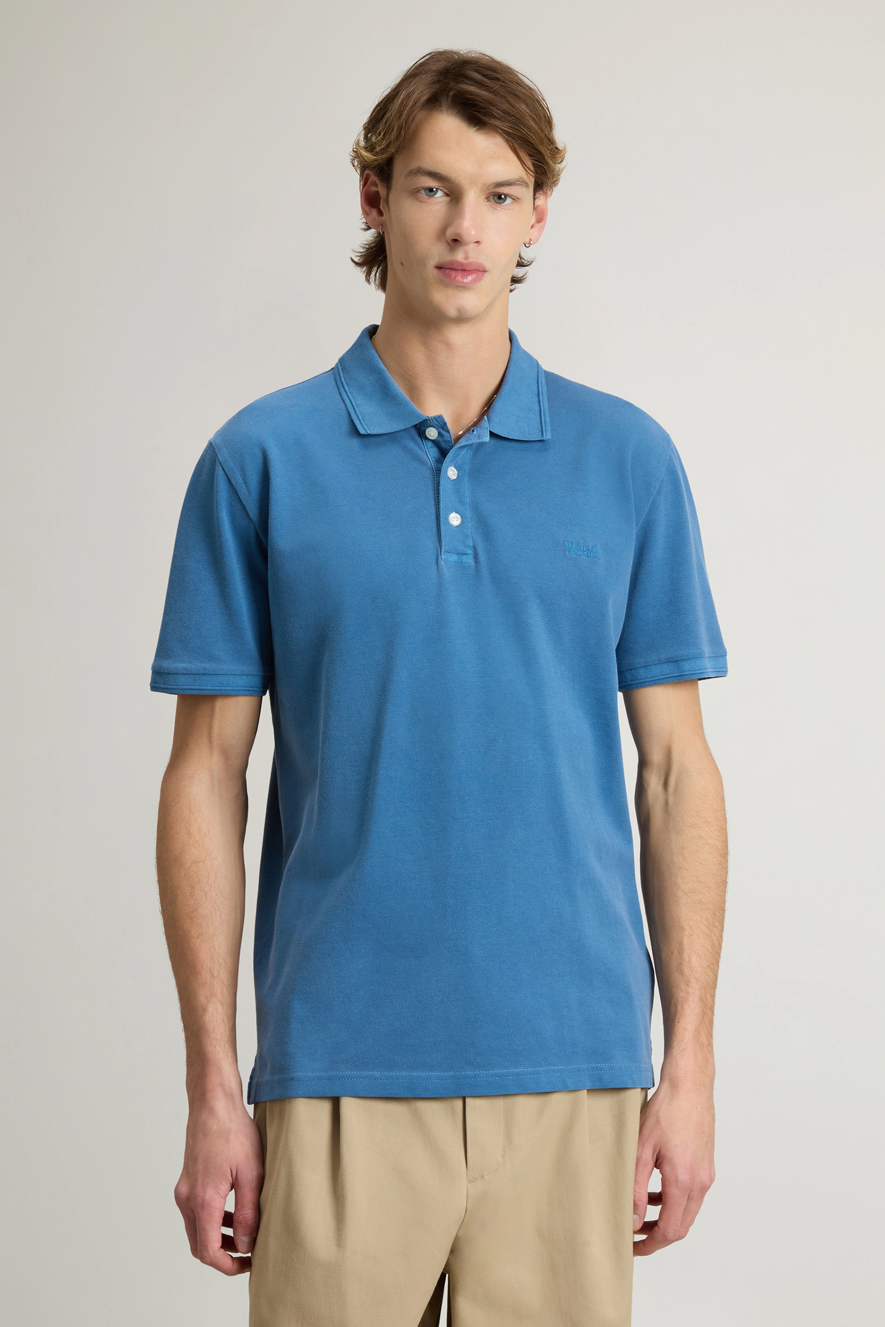 WOOLRICH Slim Fit Stretch Cotton Piqué Polo Shirt Mackinack