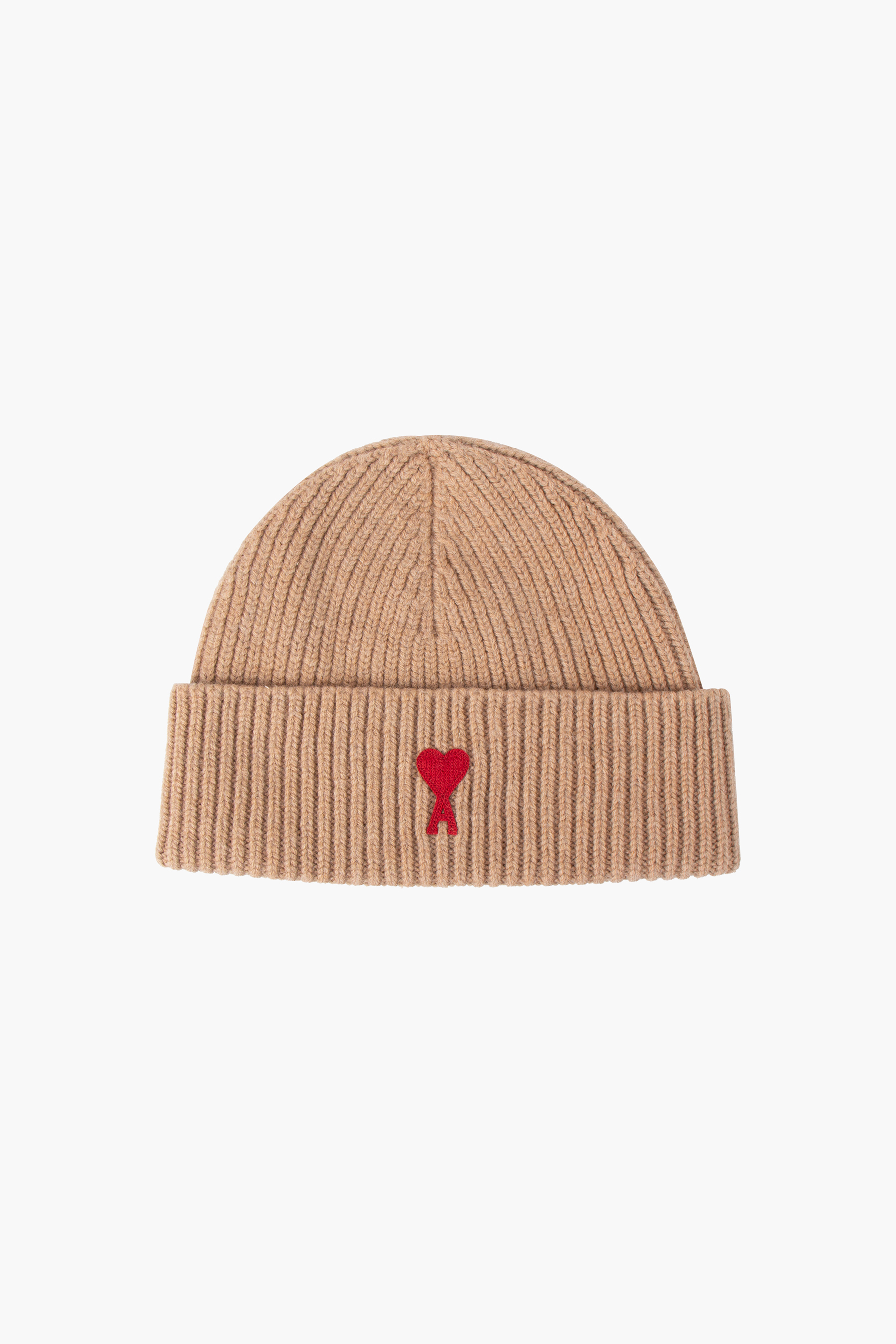 AMI PARIS Ribbed Virgin Wool Beanie