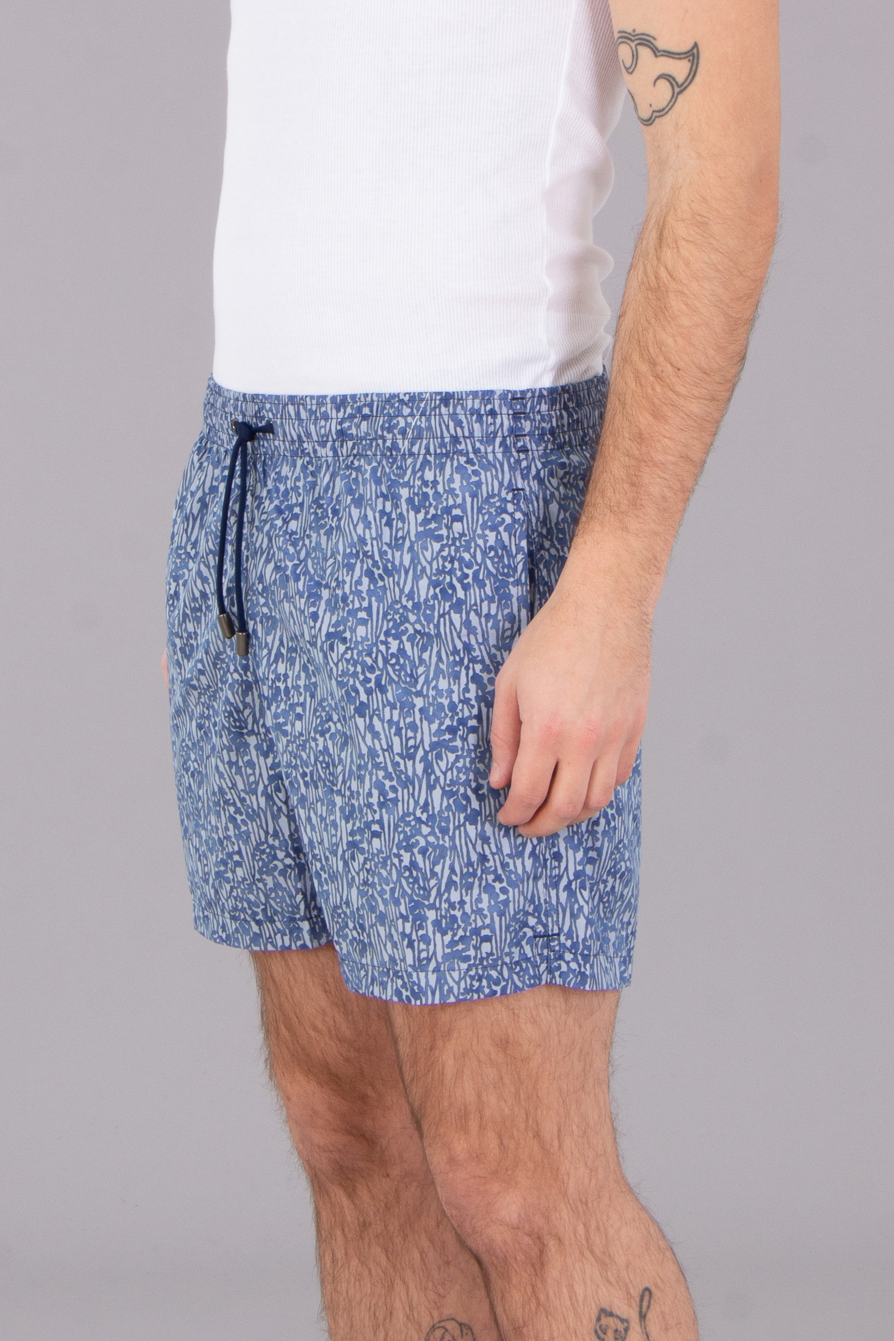 CANALI Patterned Technical Fabric Swim Shorts