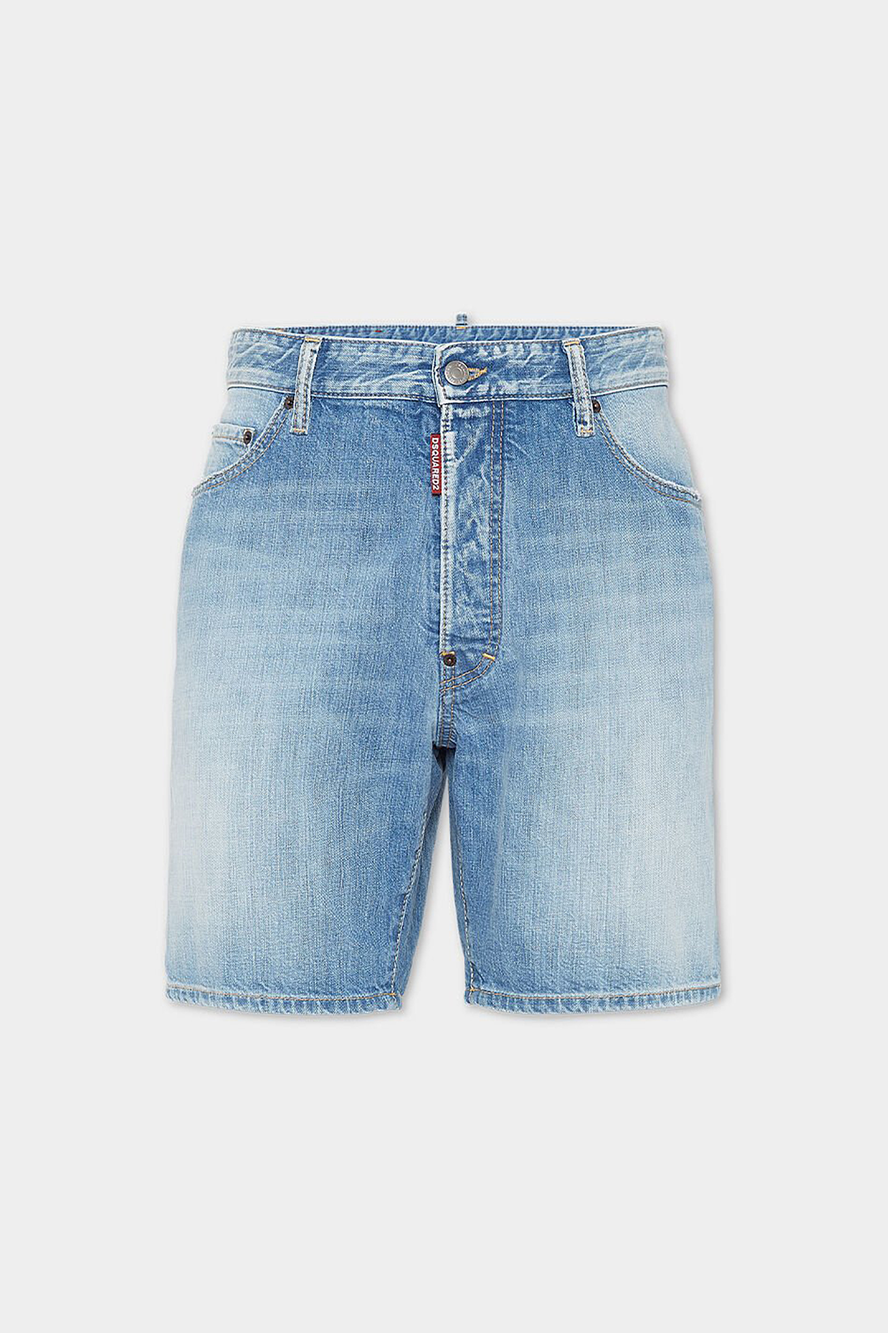 DSQUARED2 Light Clean Wash Cotton Denim Marine Shorts