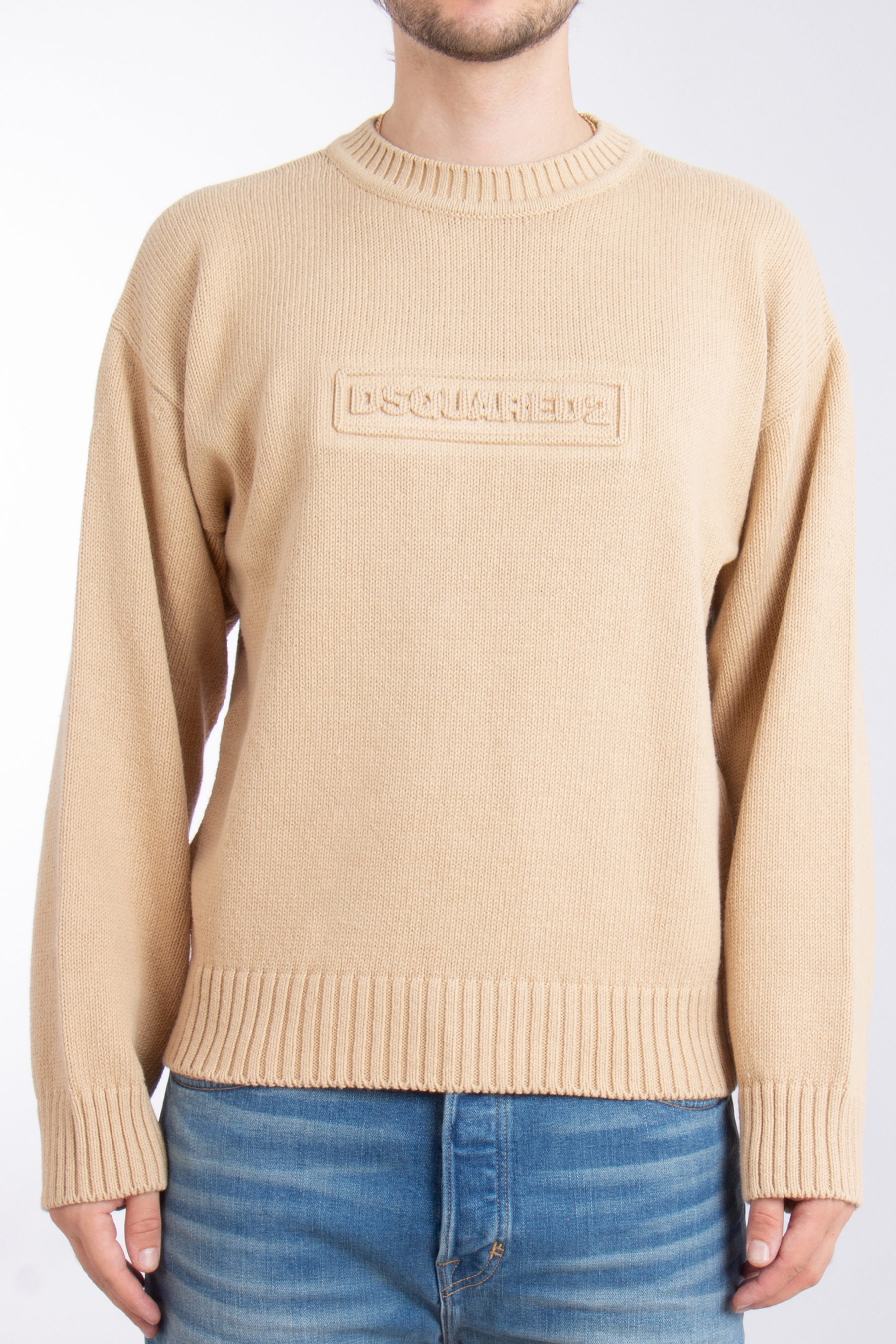 DSQUARED2 Logo Cotton Knit Crewneck Sweater