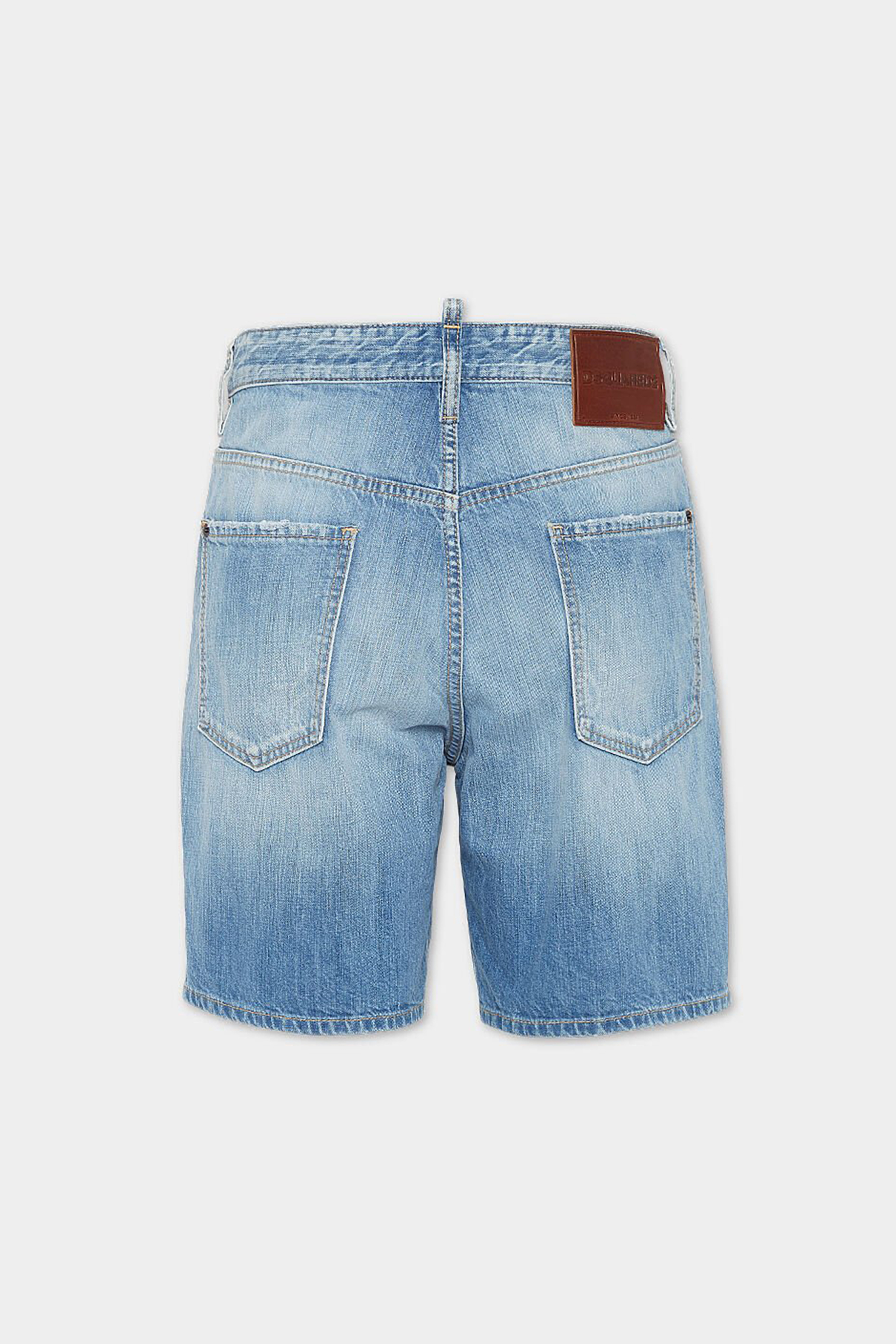 DSQUARED2 Light Clean Wash Cotton Denim Marine Shorts