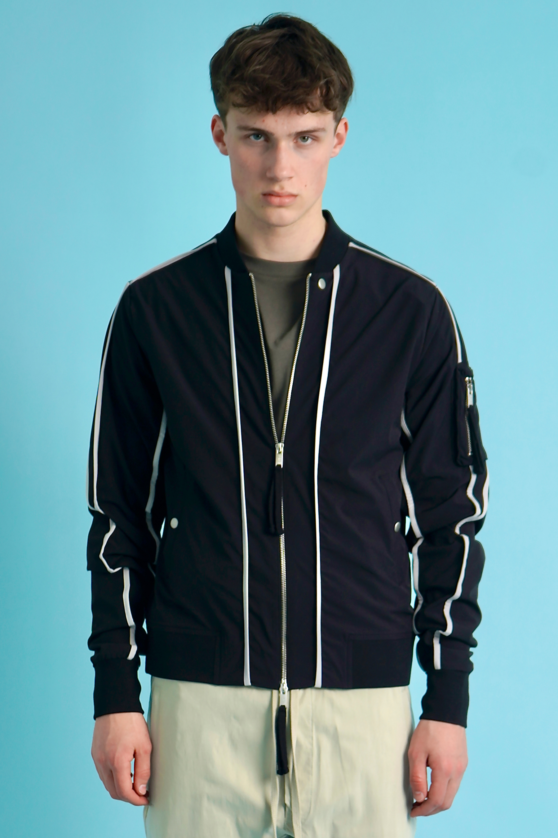 THOM KROM Nylon Stretch Bomber Jacket 