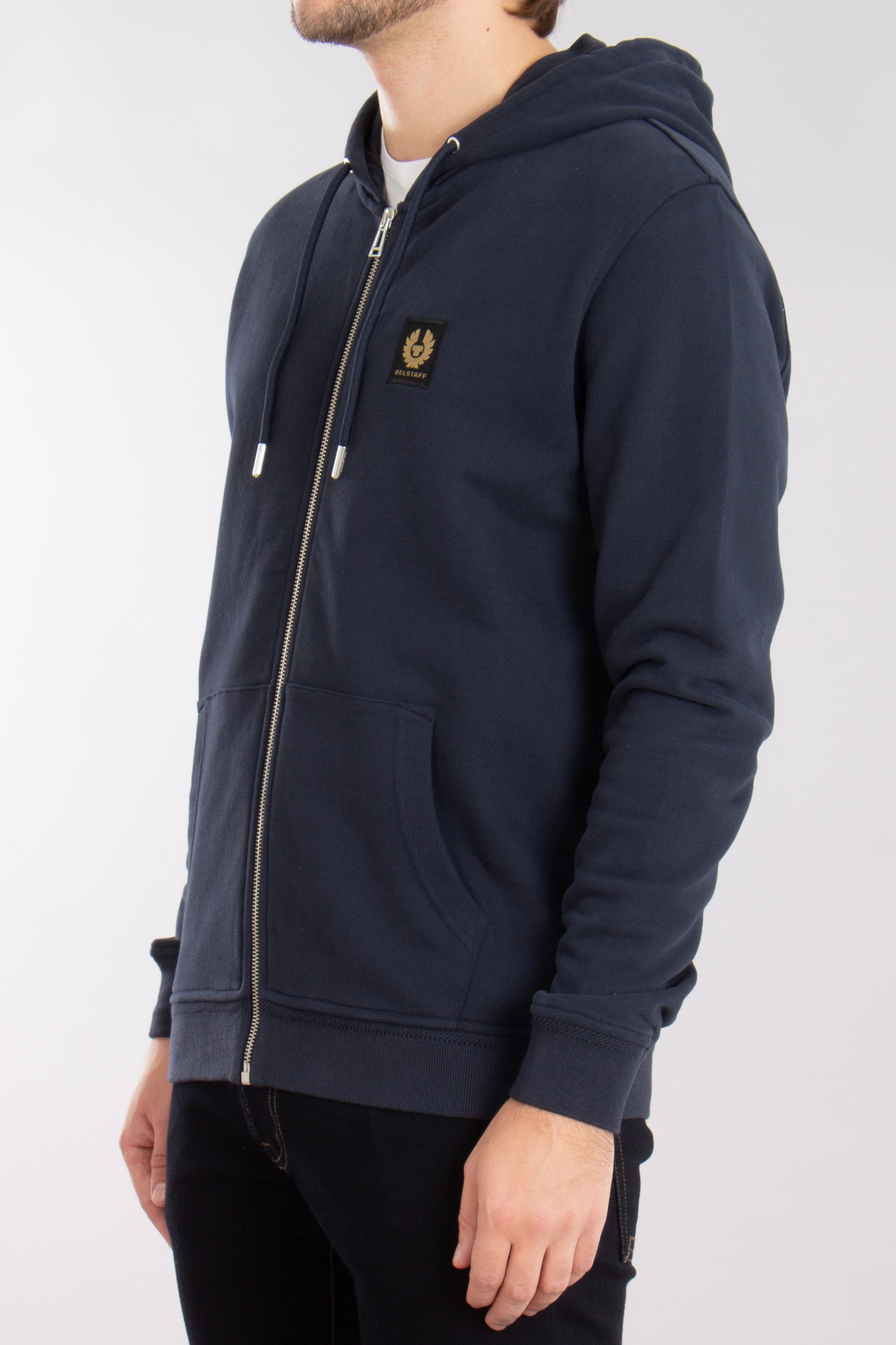 BELSTAFF Loopback Cotton Fleece Full Zip Hoodie