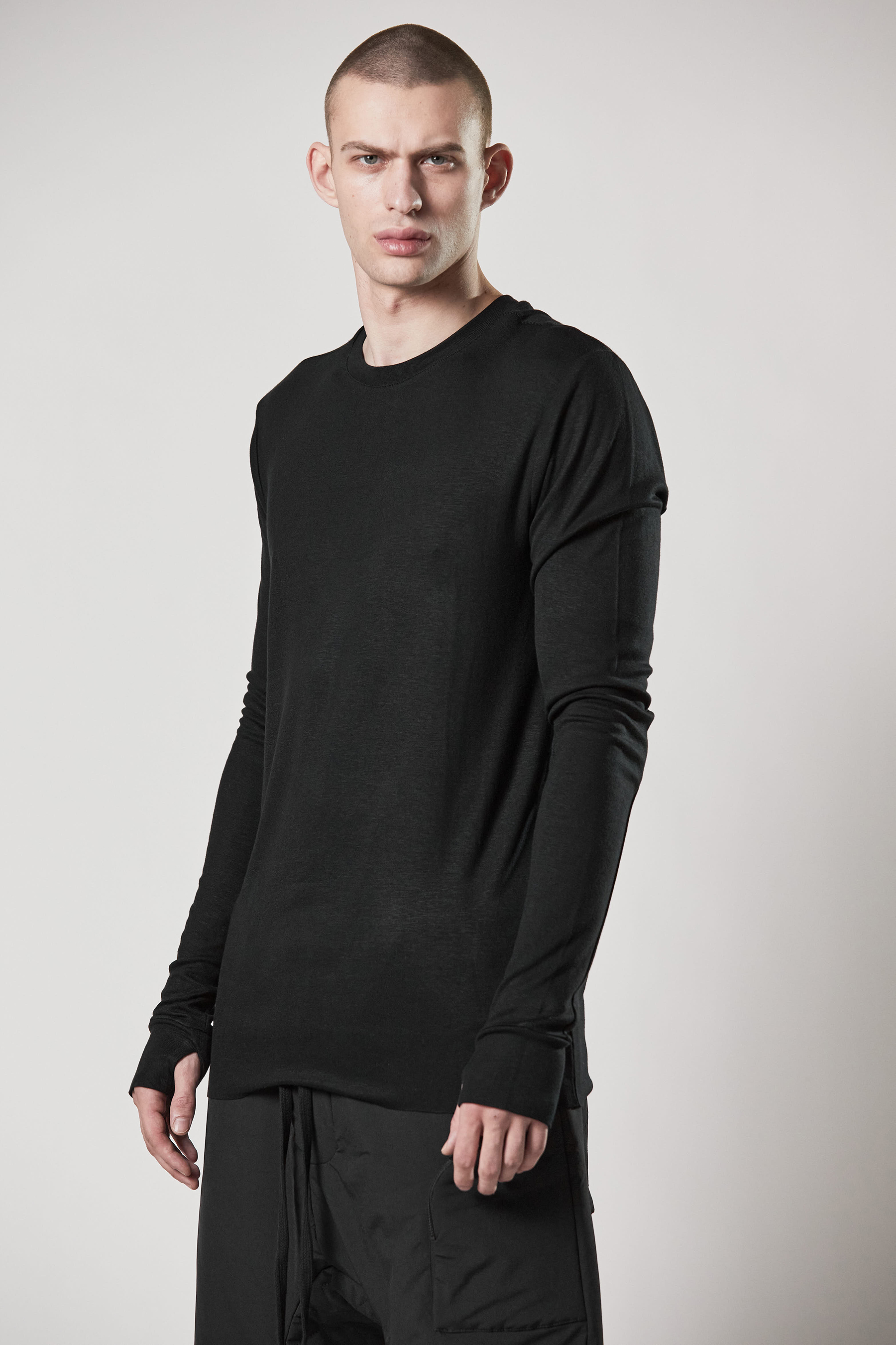 THOM KROM Viscose Stretch Long Sleeve T-Shirt