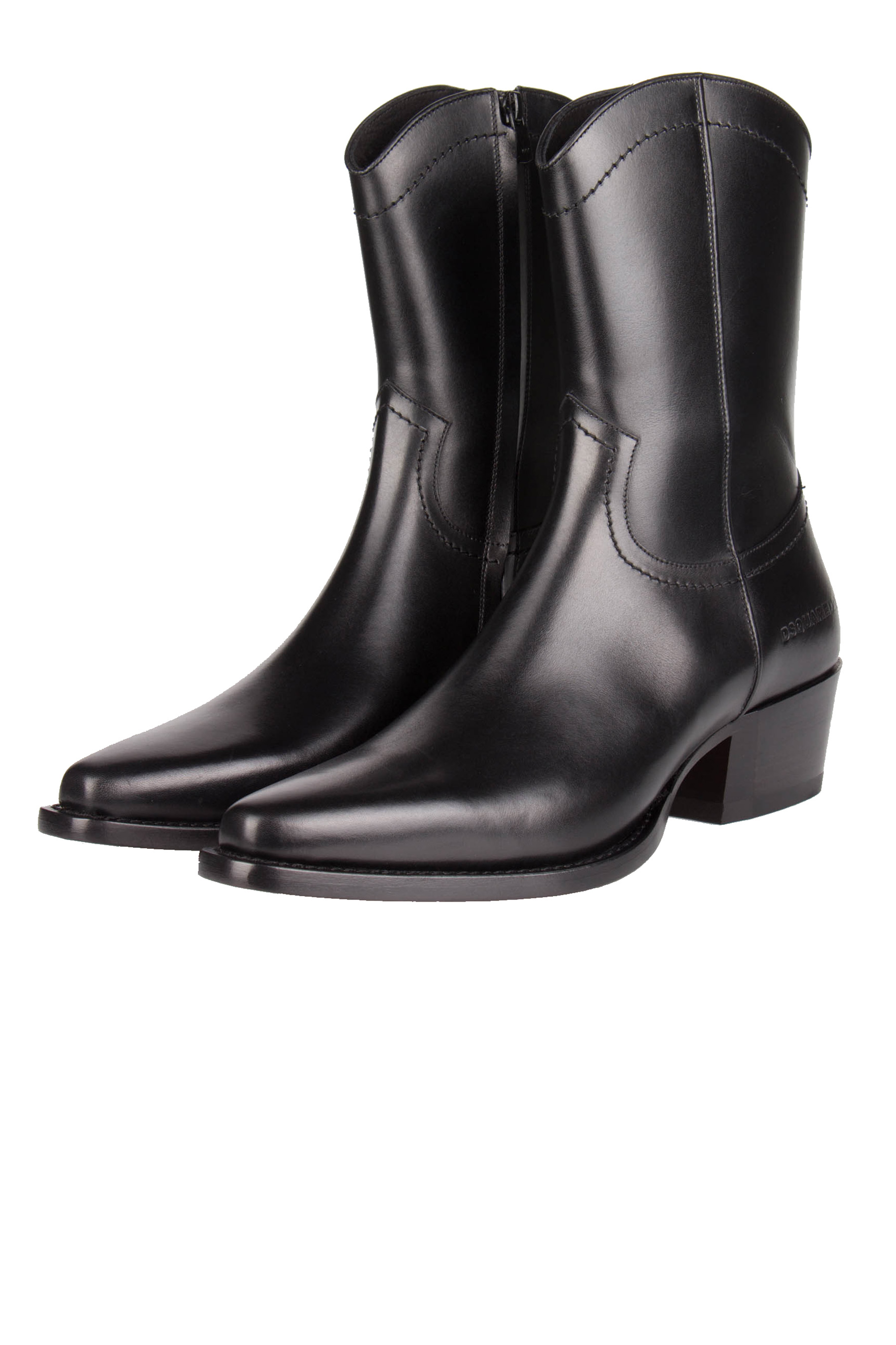 DSQUARED2 Leather Vintage Cowboy Boots