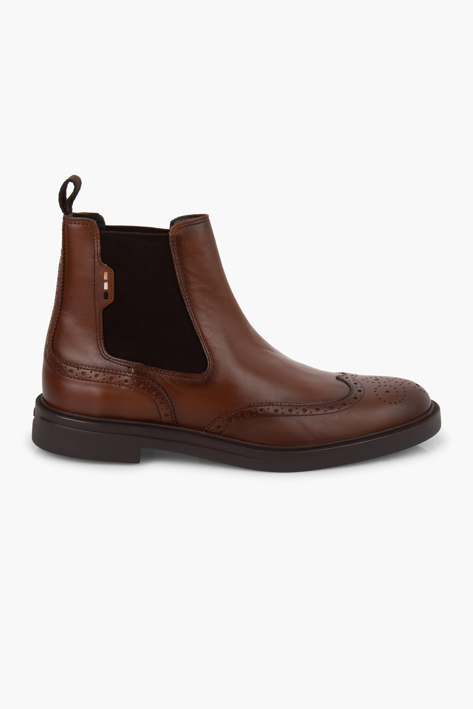 BOSS Brogue Leather Chelsea Boots Calev