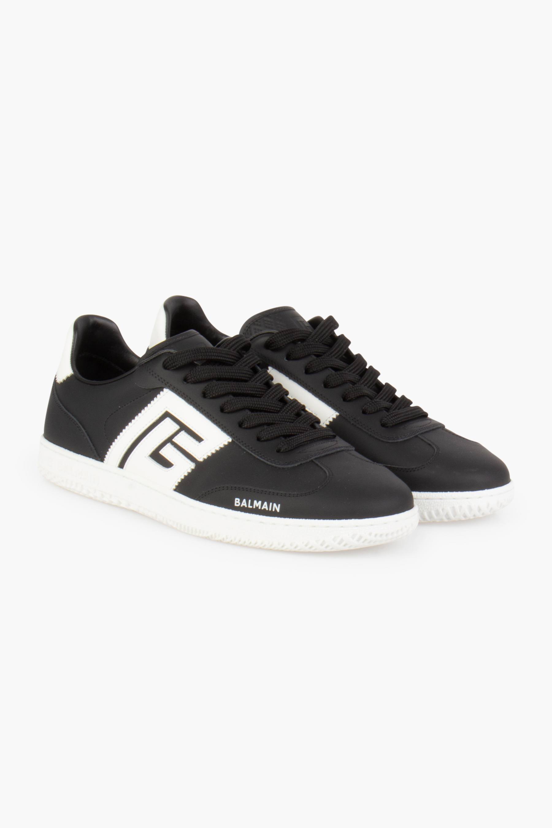 BALMAIN Leather Sneakers Swan