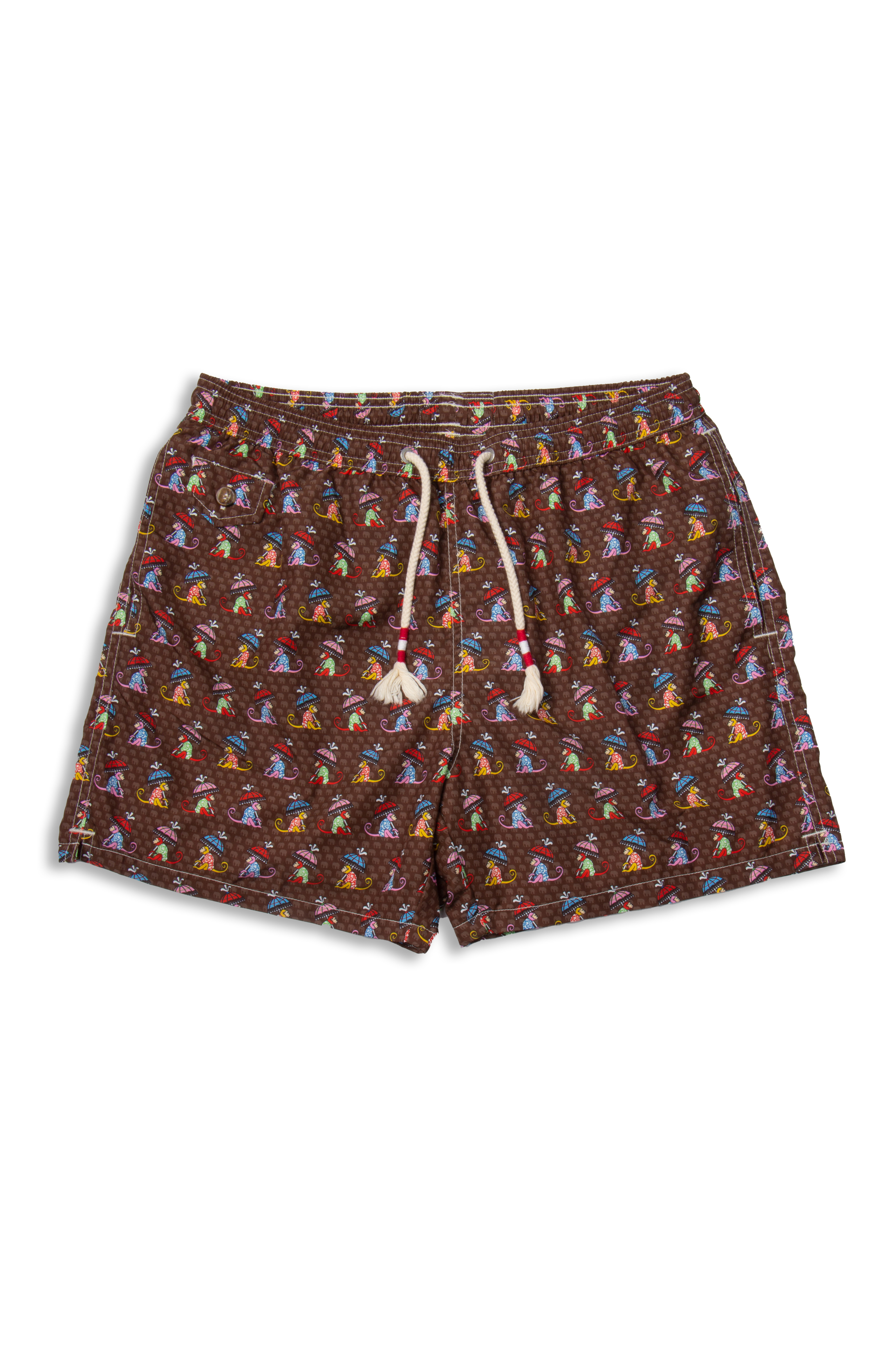 MC 2 SAINT BARTH Monkey Micro Pattern Swim Shorts Lighting