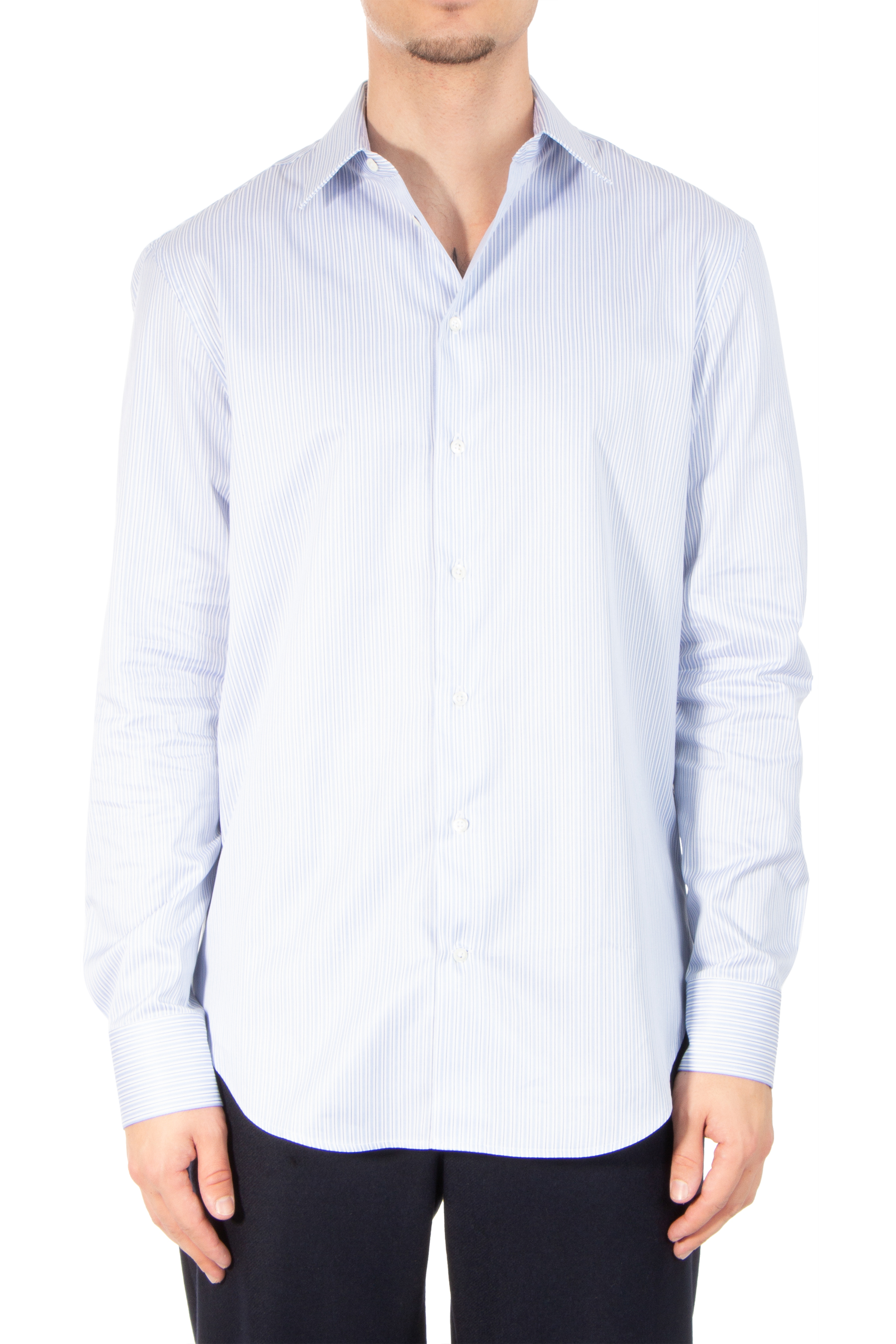 EMPORIO ARMANI Striped Cotton Twill Shirt