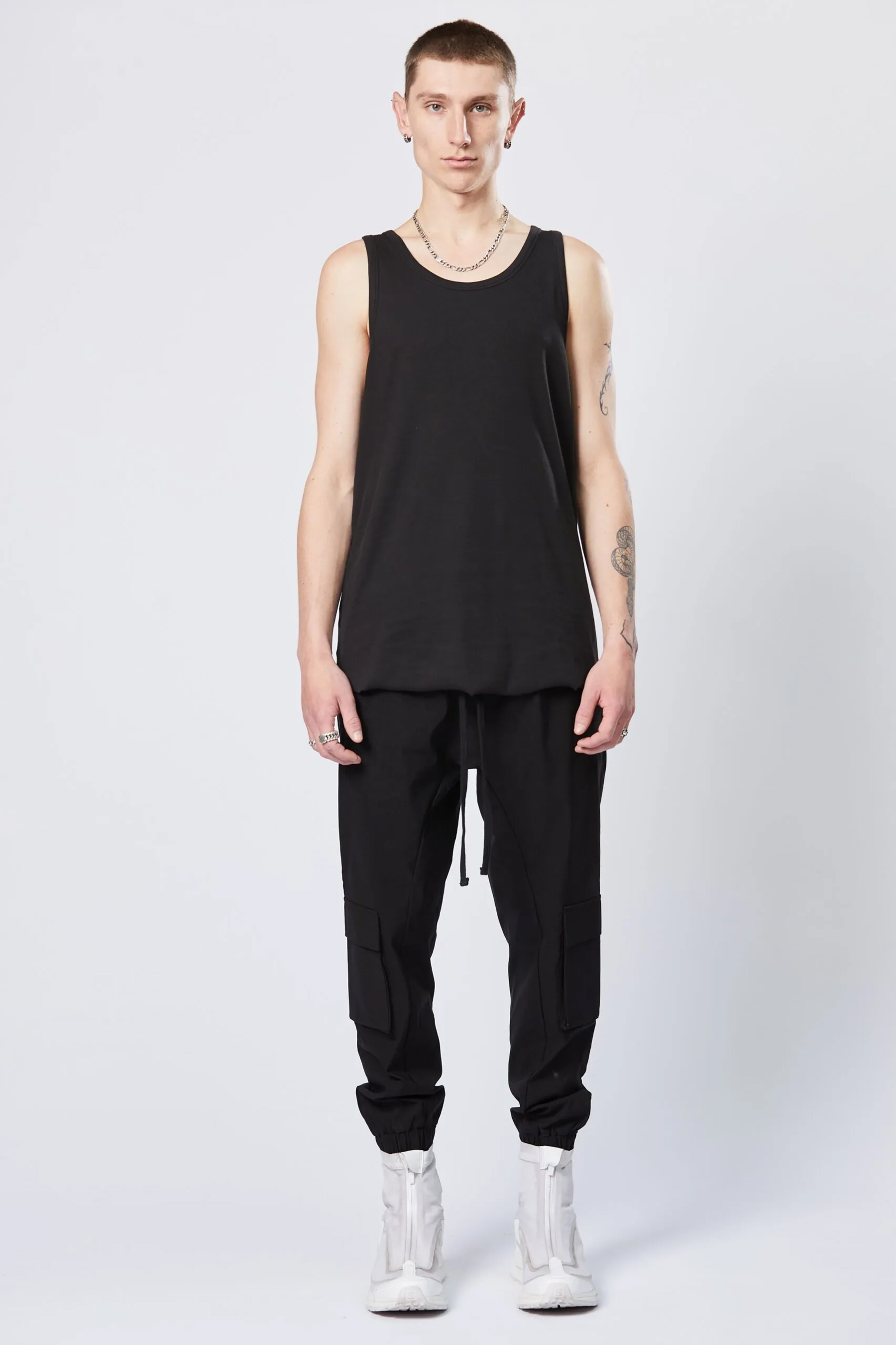 THOM KROM Fine Rib Cotton Stretch Tank Top