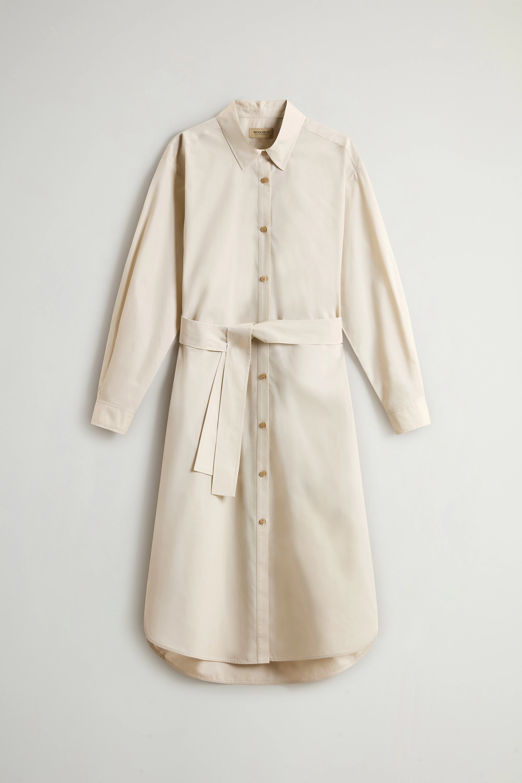 WOOLRICH Oversized Cotton Poplin Belted Shirt Dress