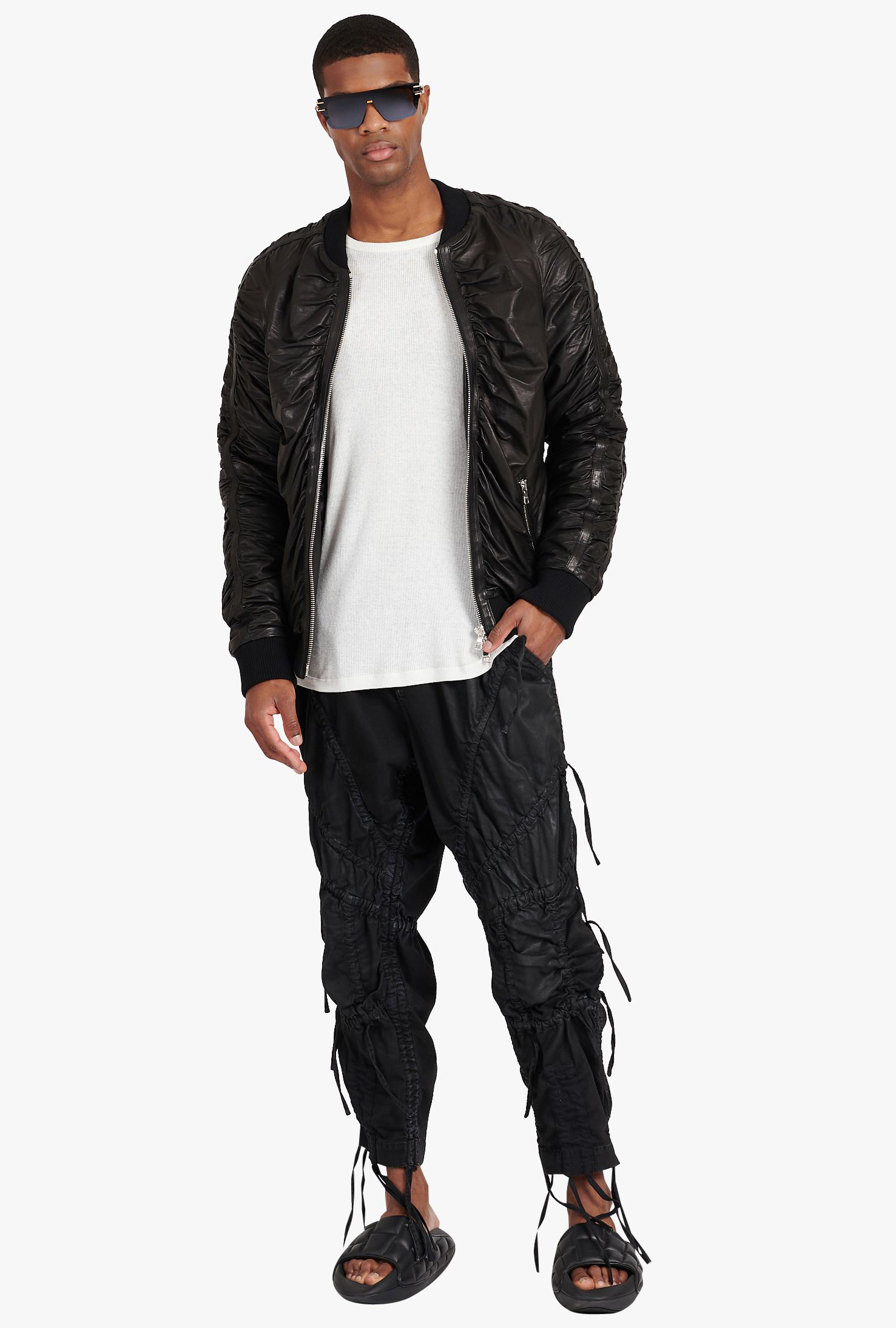 BALMAIN Leather Bomber Jacket