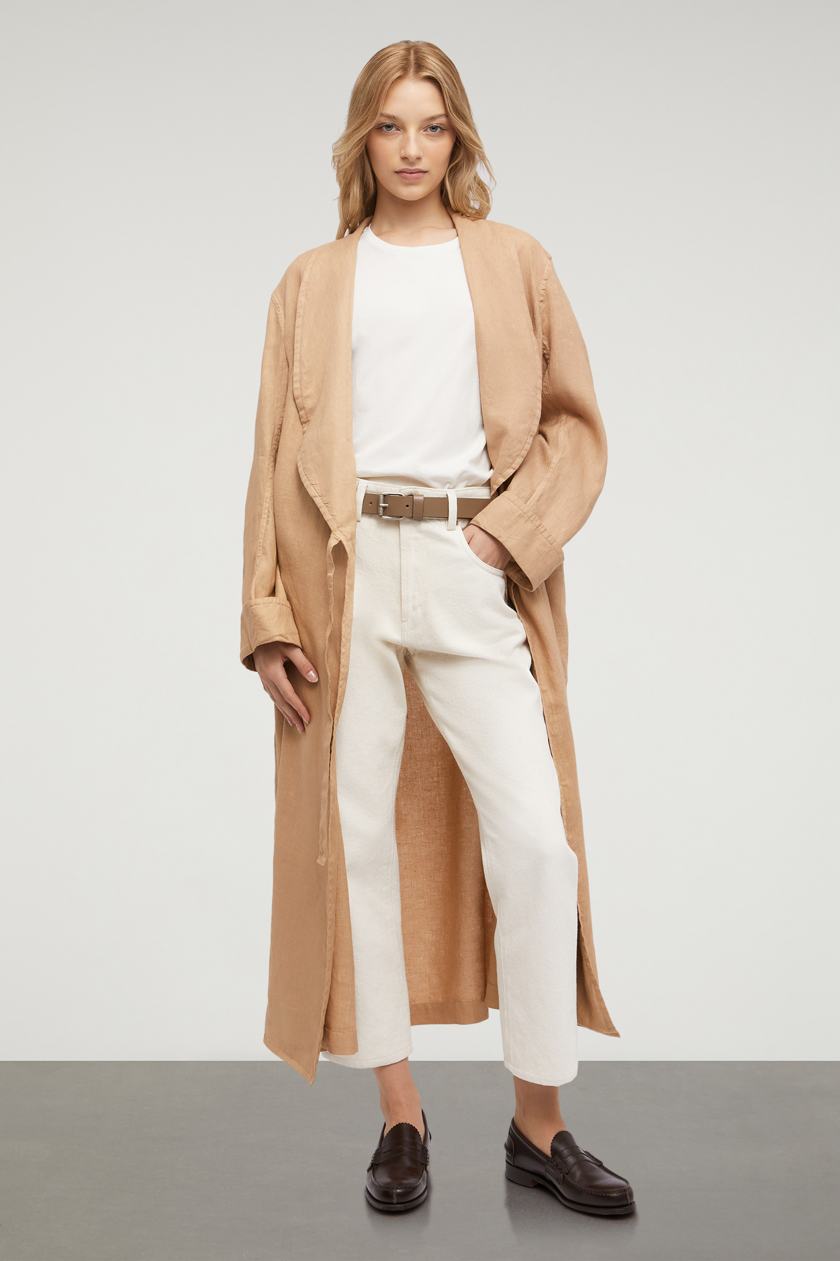 ASPESI Linen Wrap-Around Summer Coat 