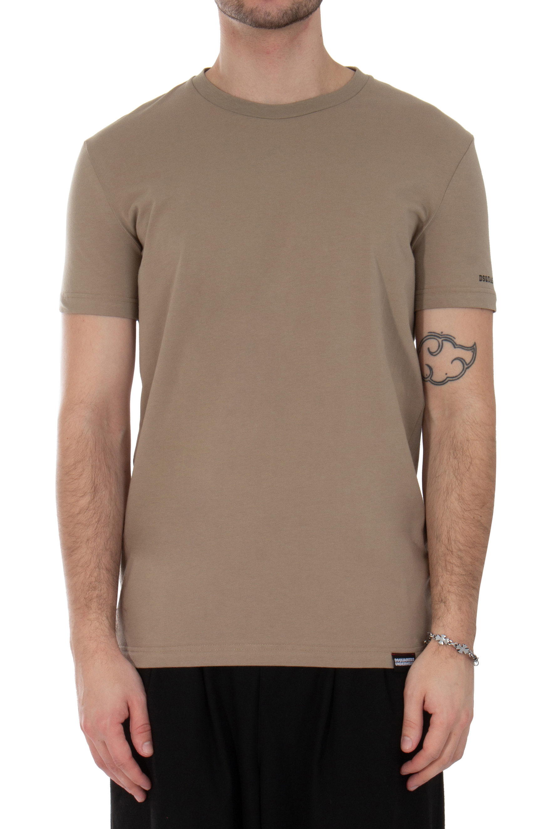 DSQUARED2 Round Neck Cotton Stretch T-Shirt