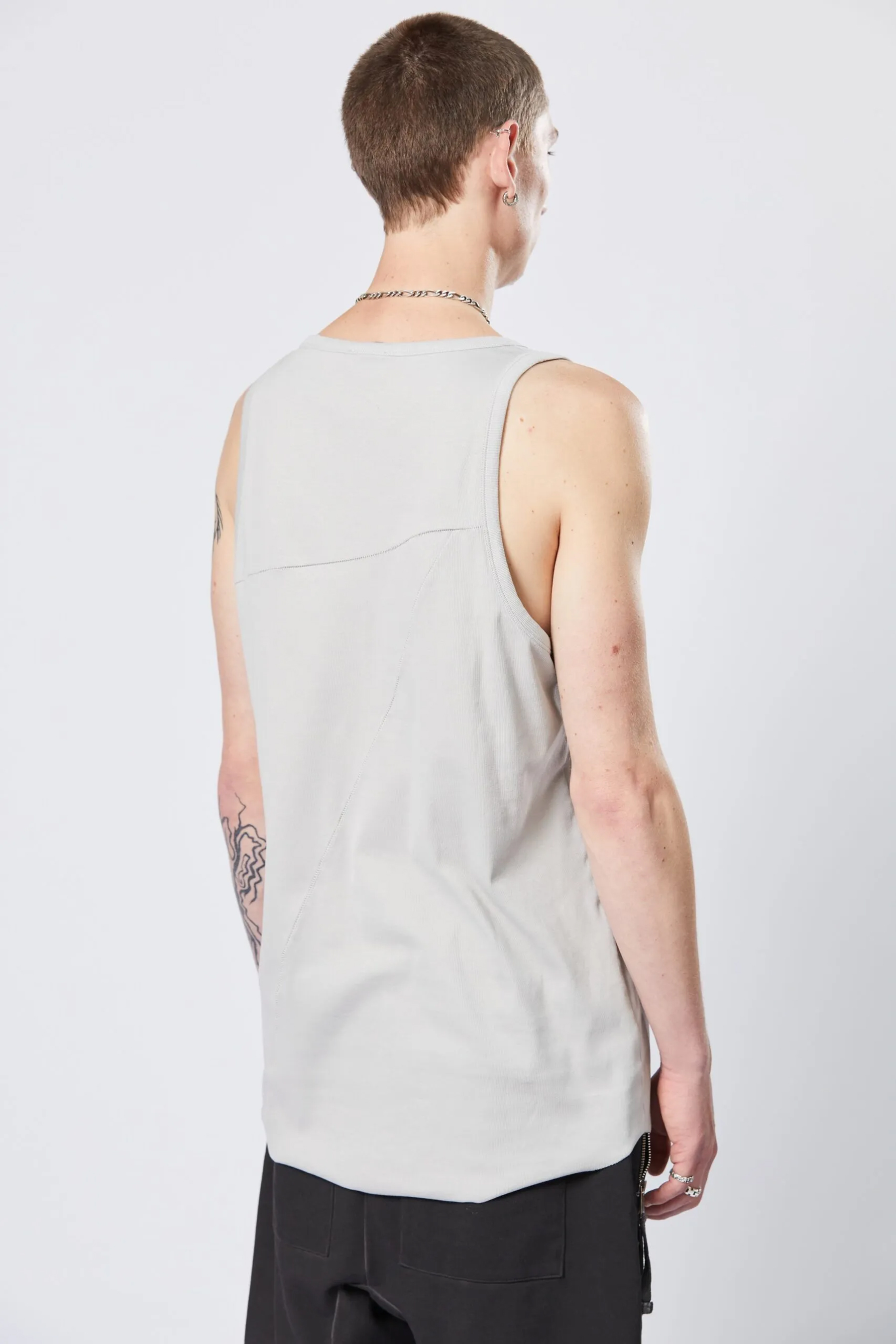 THOM KROM Fine Rib Cotton Stretch Tank Top