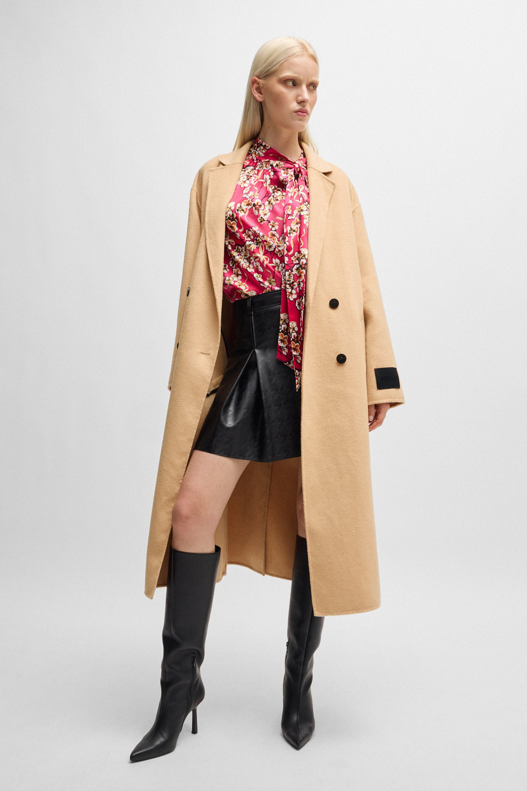 HUGO Oversized Double-Faced Wool Blend Coat Maneka