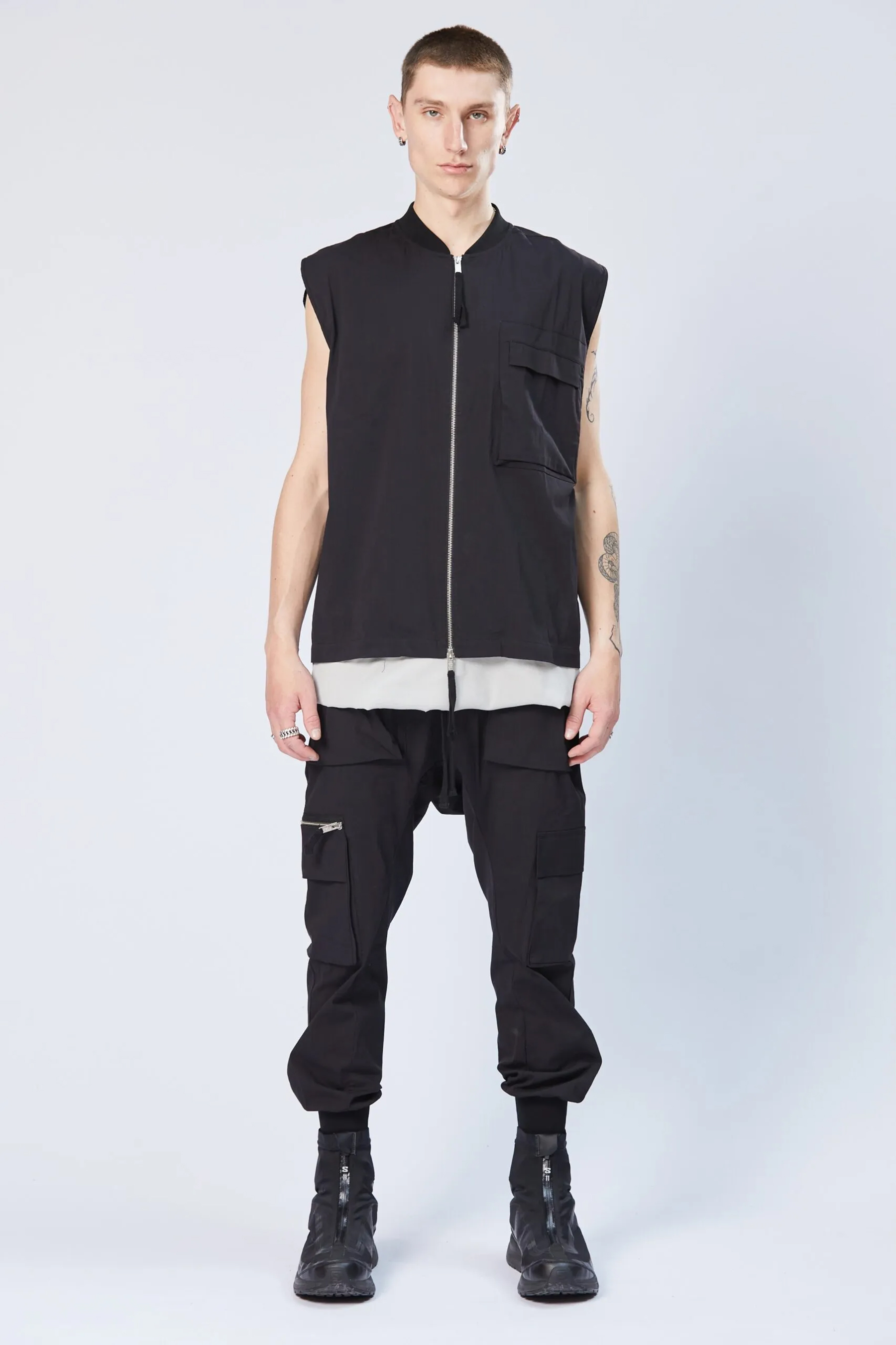 THOM KROM Cotton Nylon Stretch Bomber Vest