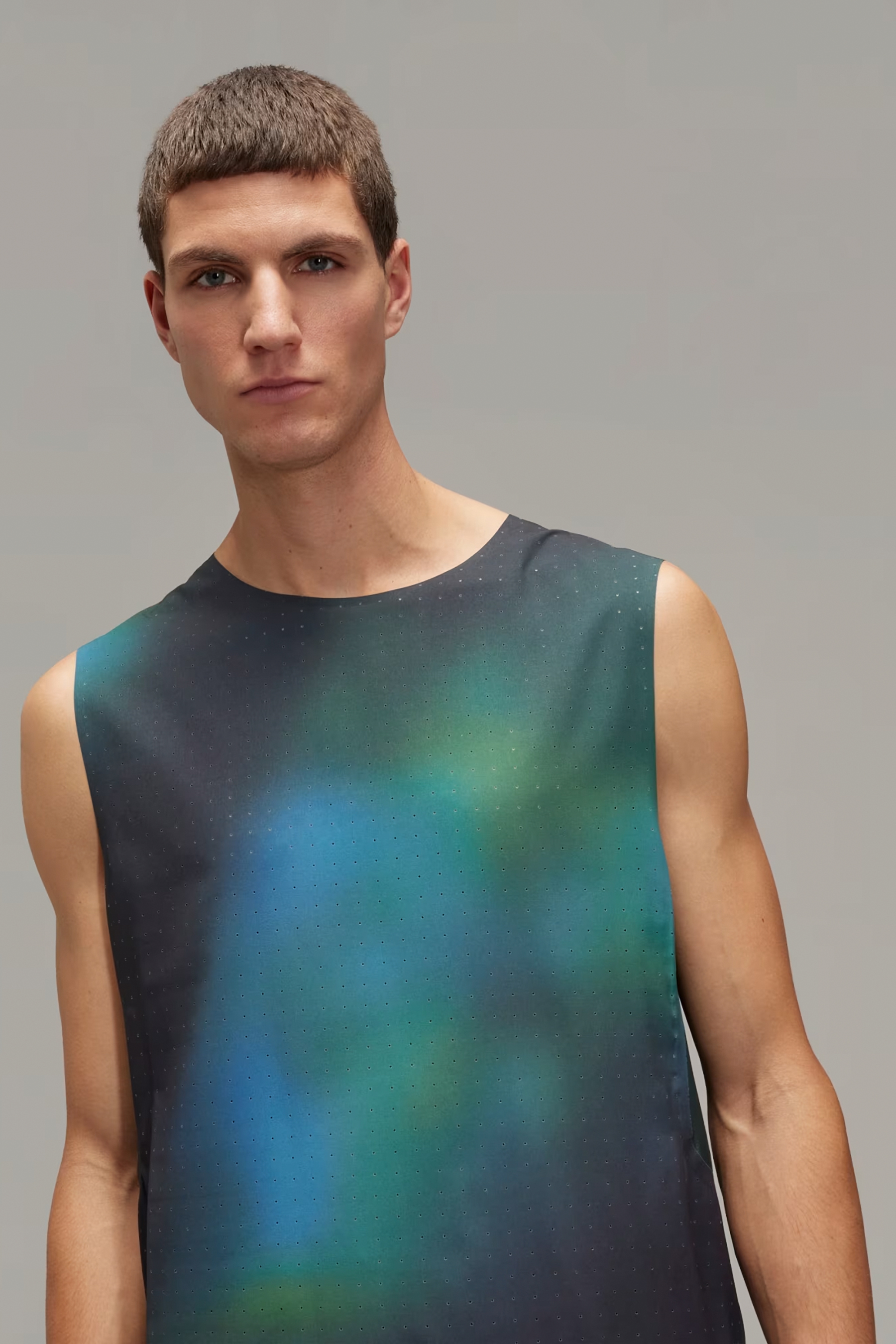 Y-3 Allover Print Recycled Polyester Stretch Running Tank Top