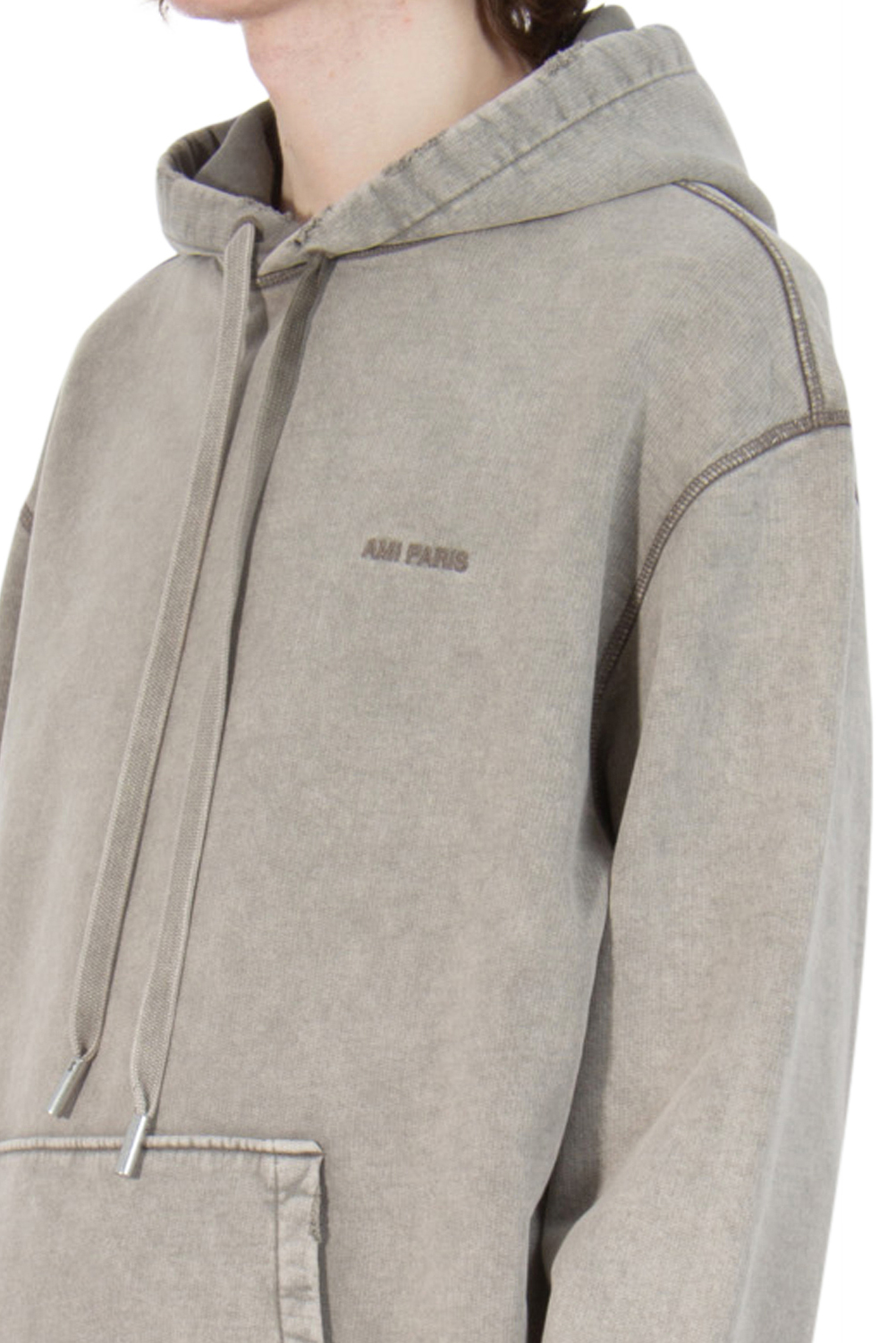 AMI PARIS Faded Out Cotton Fleece Hoodie