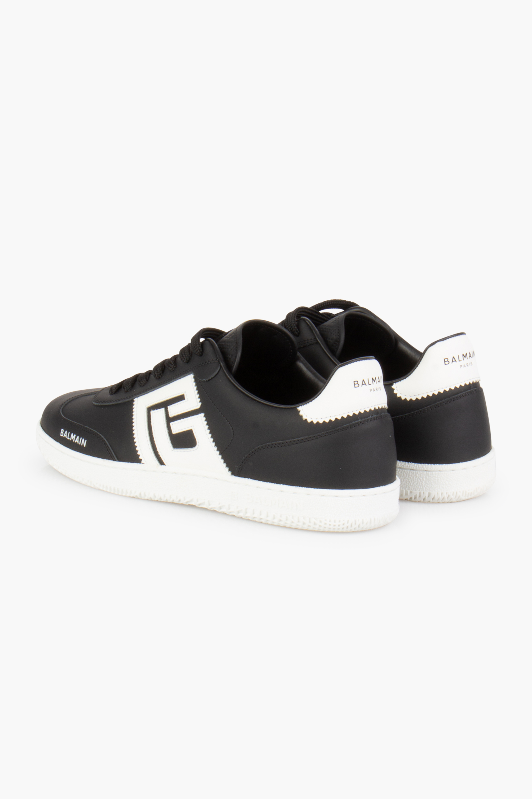 BALMAIN Leather Sneakers Swan