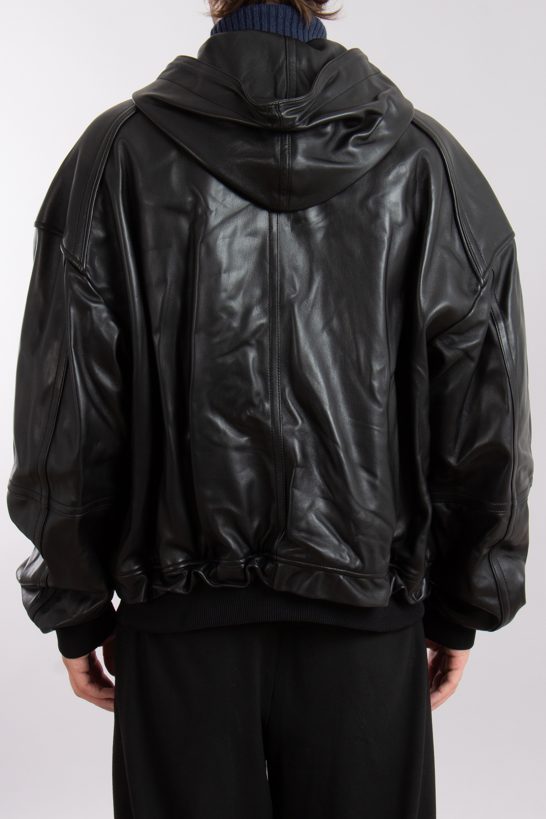 JUUN.J Hooded Sheep Leather Jacket