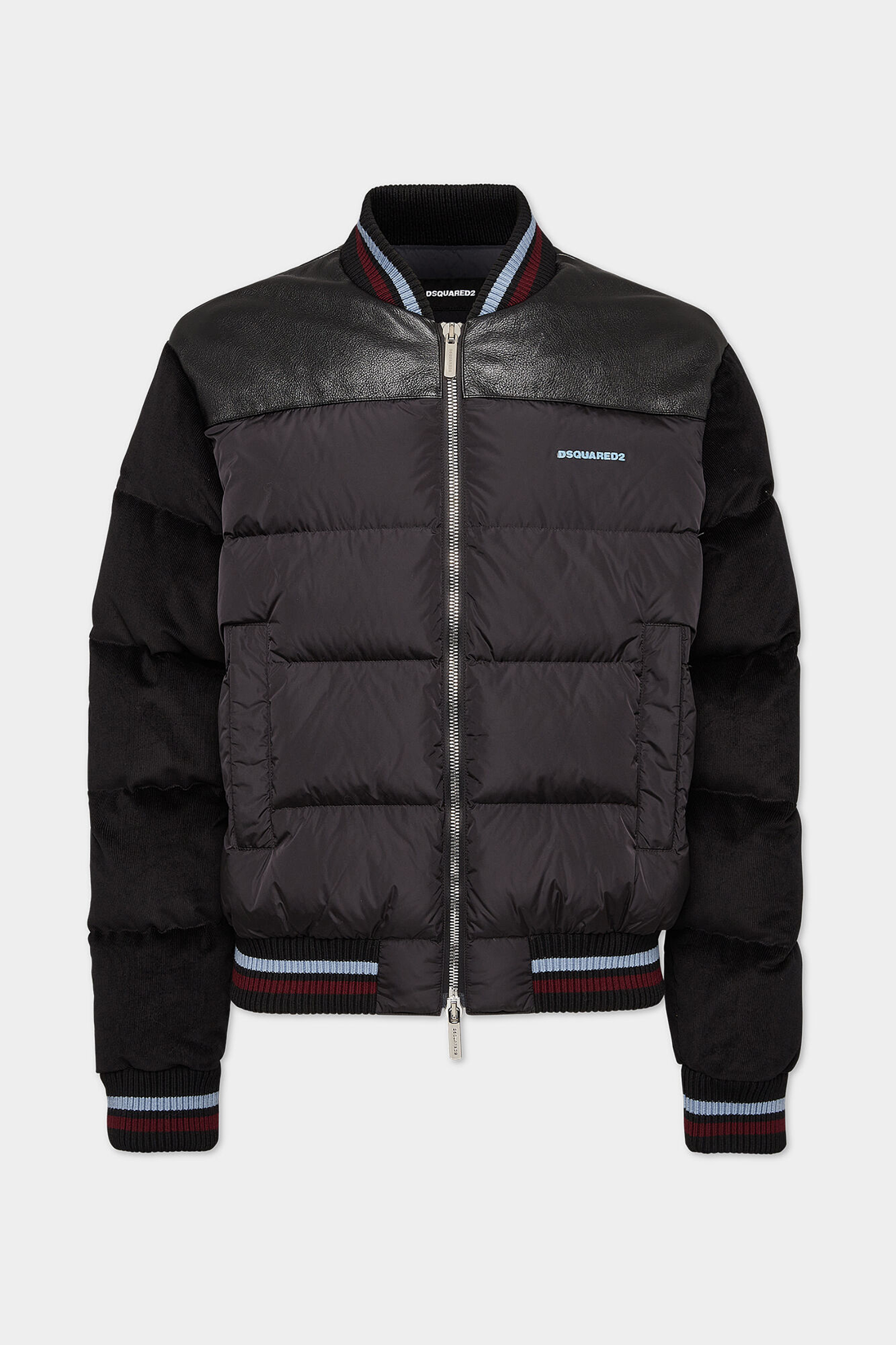 DSQUARED2 Mixed Material Puffer Bomber Jacket