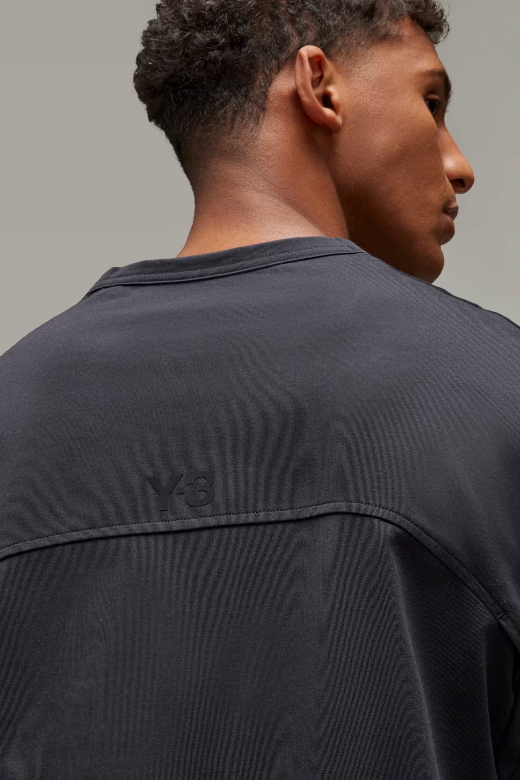 Y-3 Mesh 3S Cotton Blend Jersey Long Sleeve T-Shirt