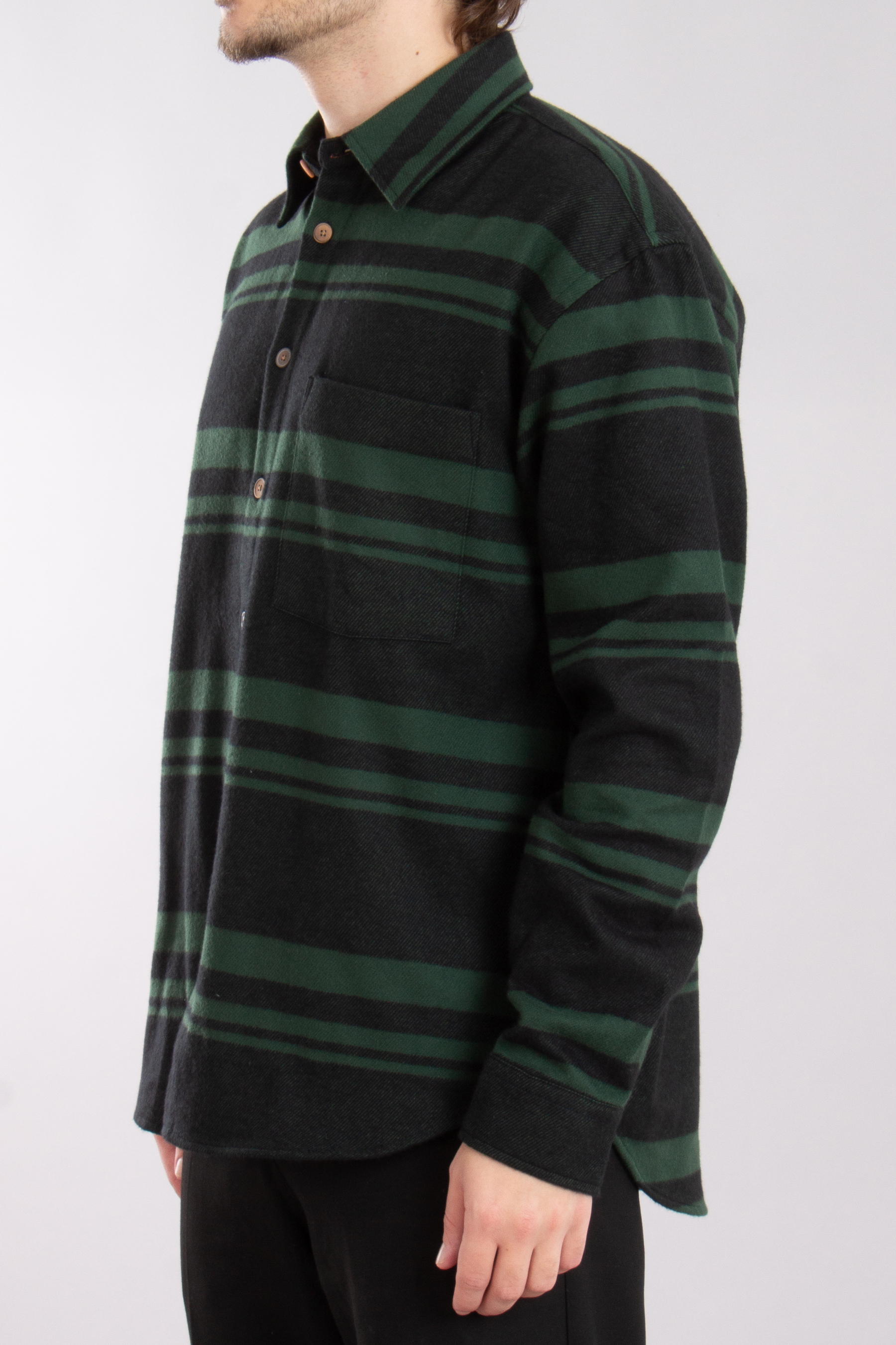 PAUL SMITH Relaxed Fit Striped Cotton Flannel Shirt