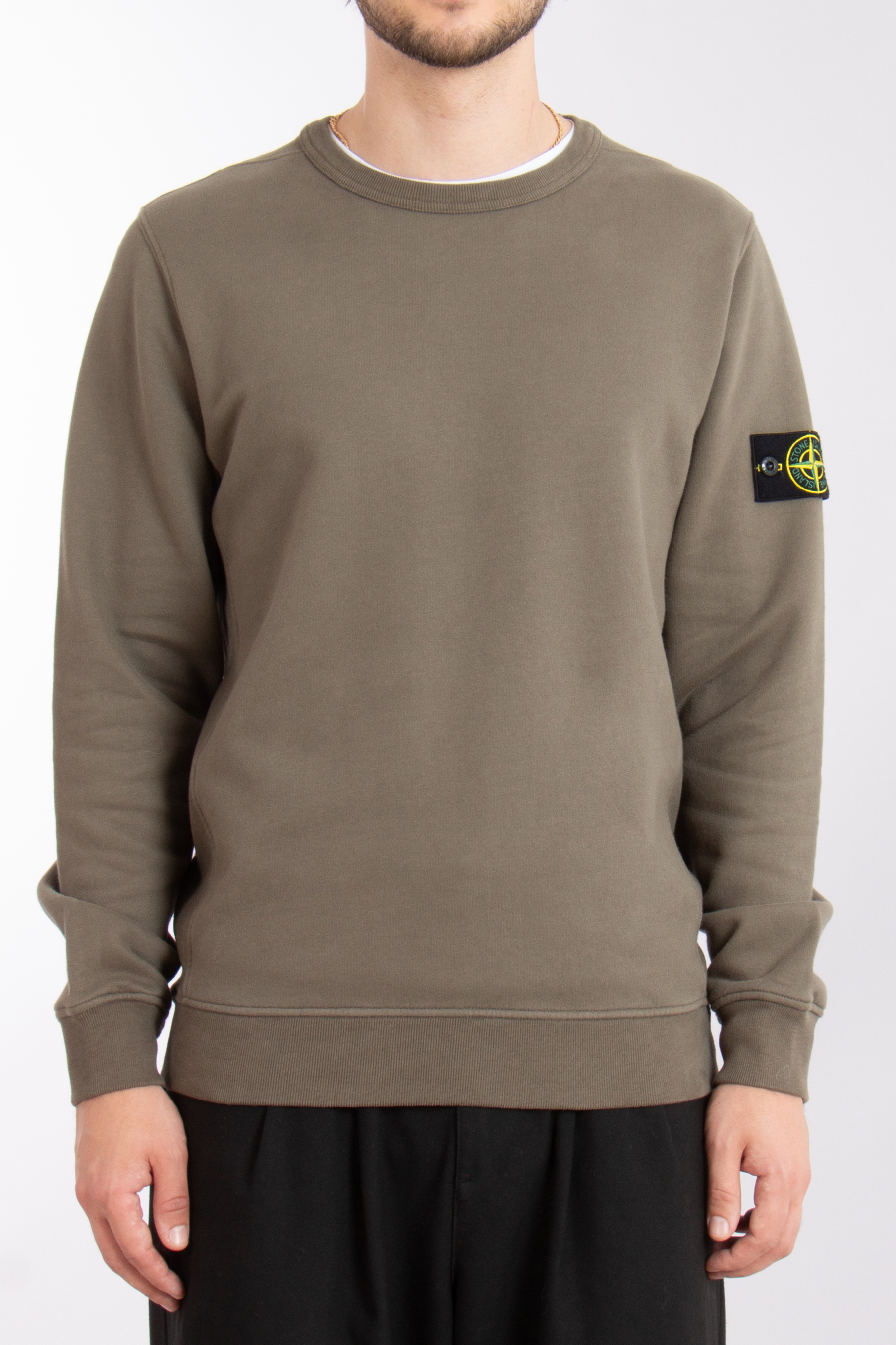 STONE ISLAND Brushed Organic Cotton Fleece Sweatshirt