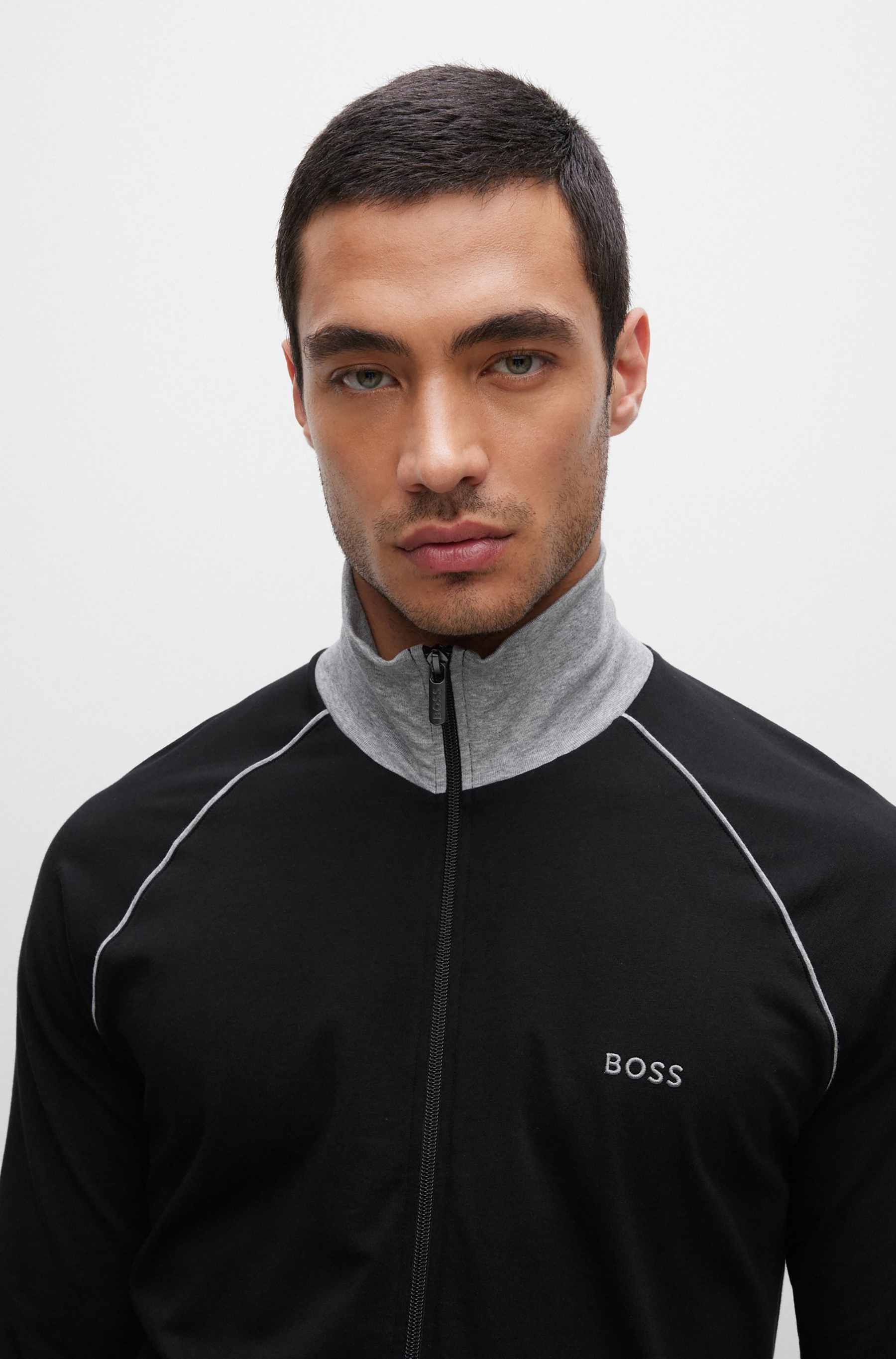 BOSS Cotton Stretch Loungewear Track Jacket Mix&Match