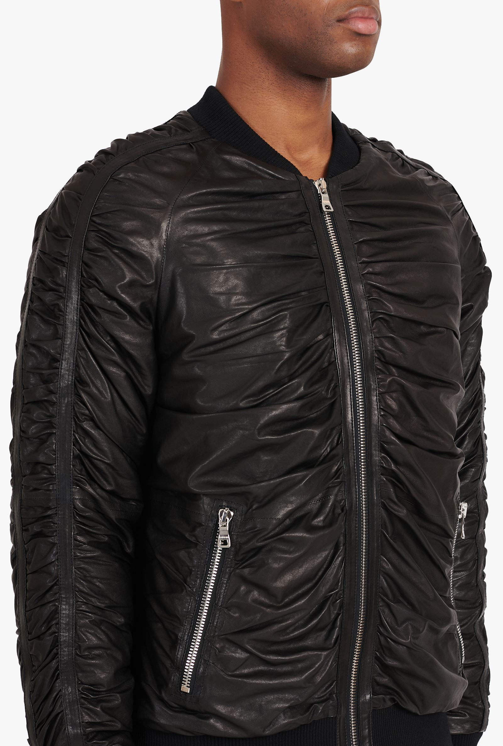 BALMAIN Leather Bomber Jacket