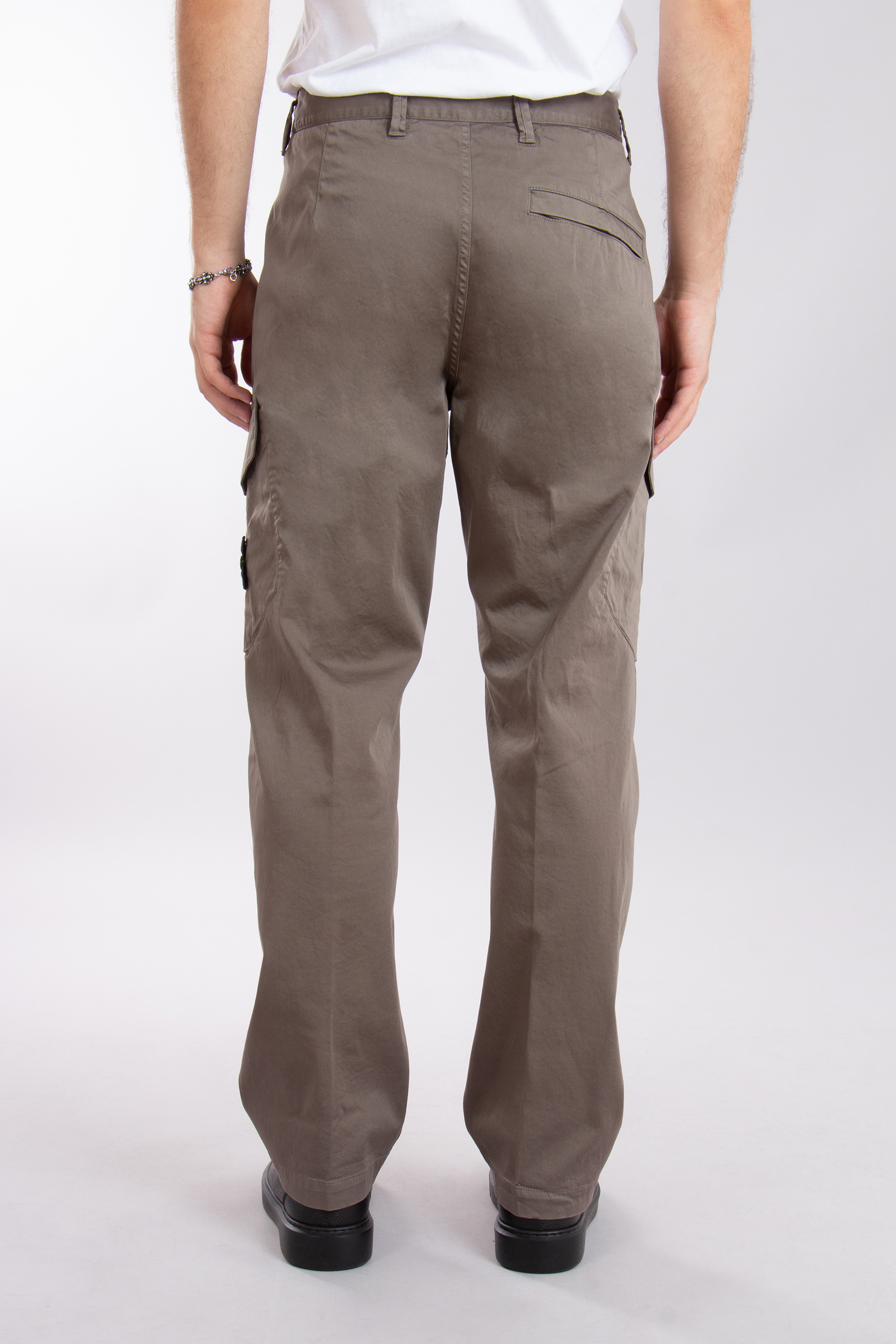 STONE ISLAND Organic Cotton Satin Stretch Cargo Pants