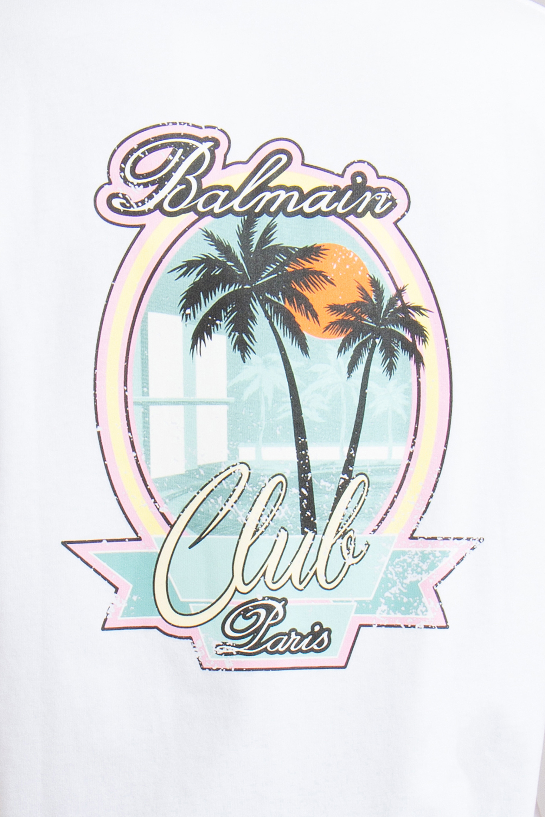 BALMAIN Club Print Organic Cotton T-Shirt