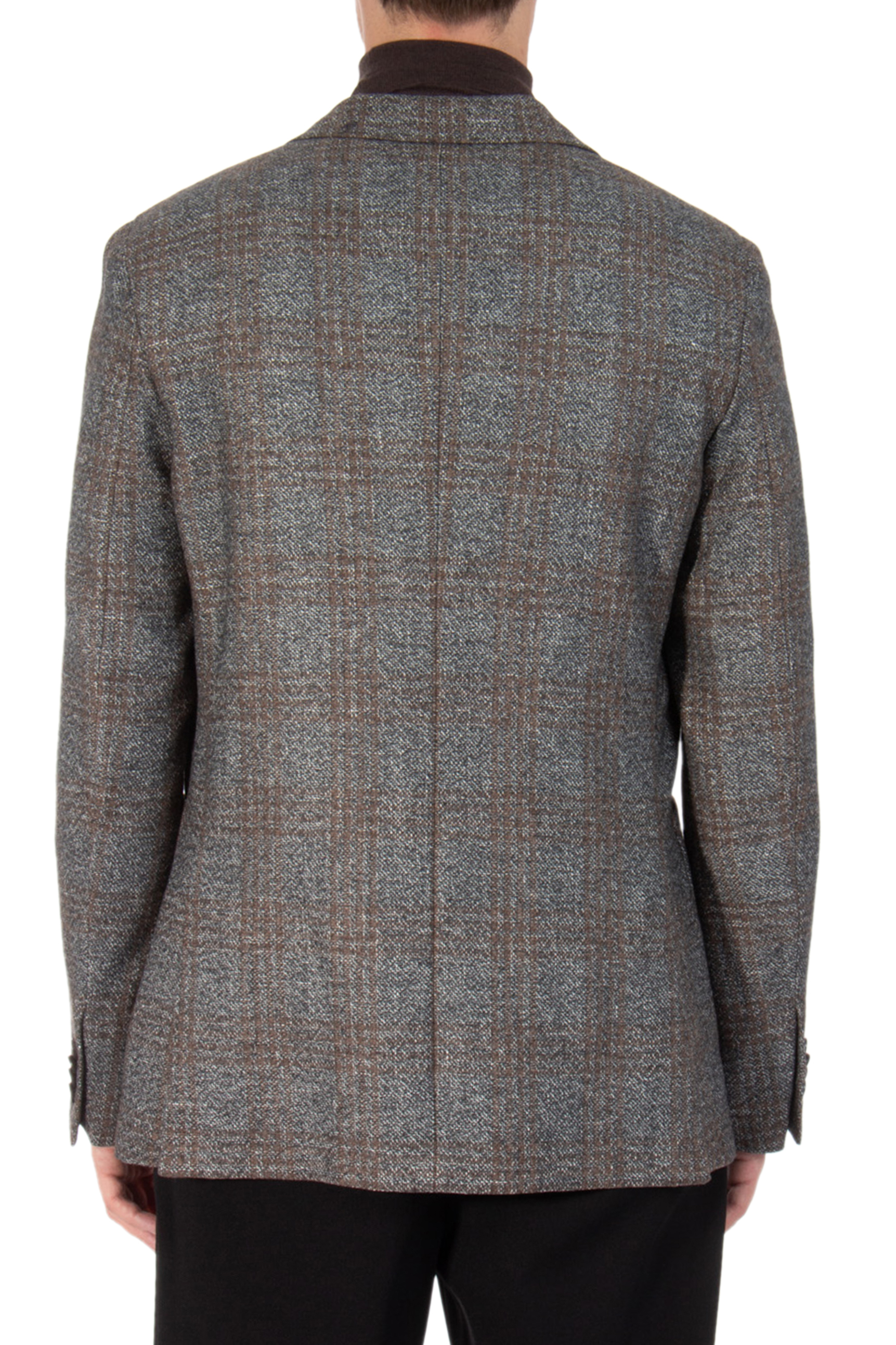 ZEGNA Checked Wool Linen & Cashmere Blend Jacket